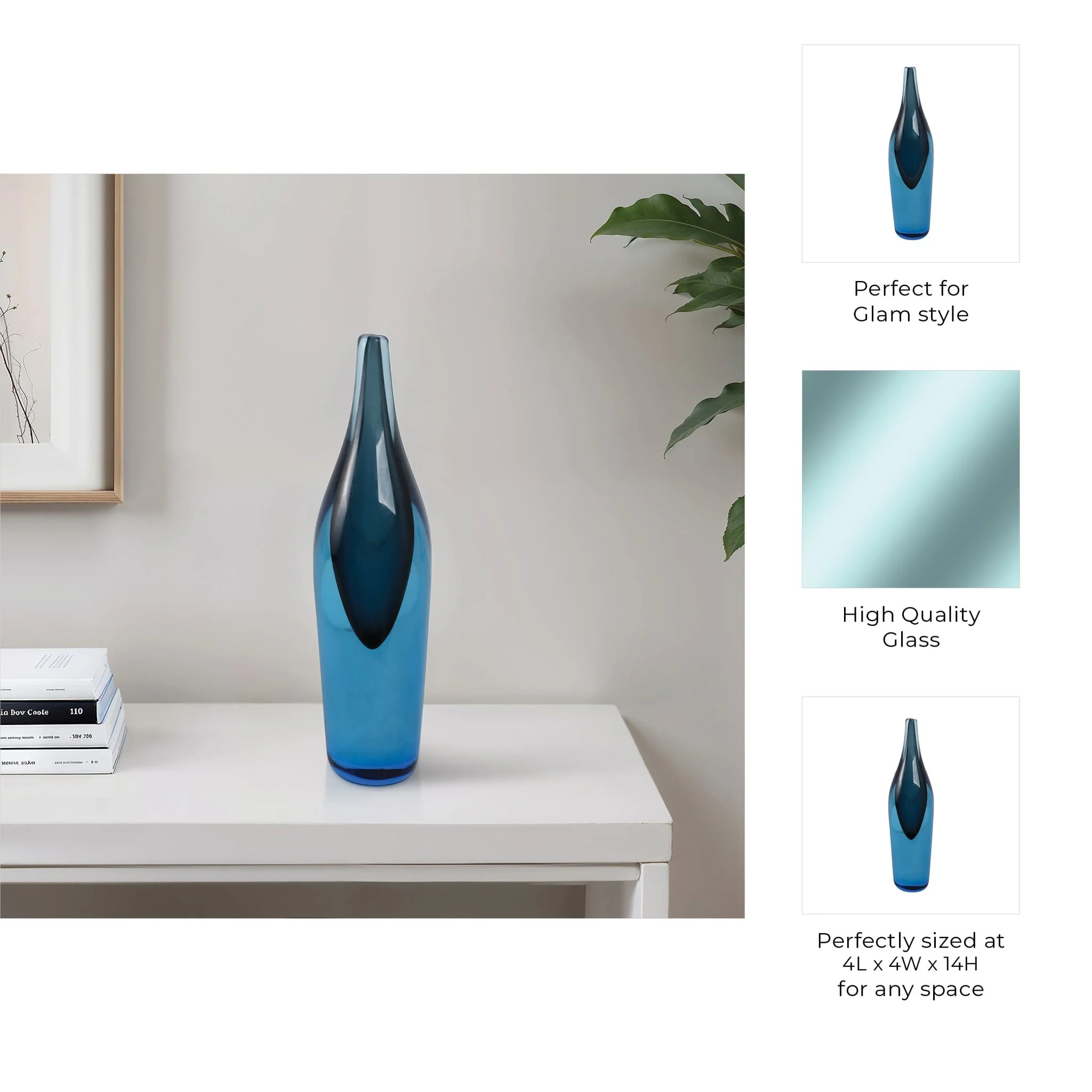 Glass 14" Decor, Blue - Image 9
