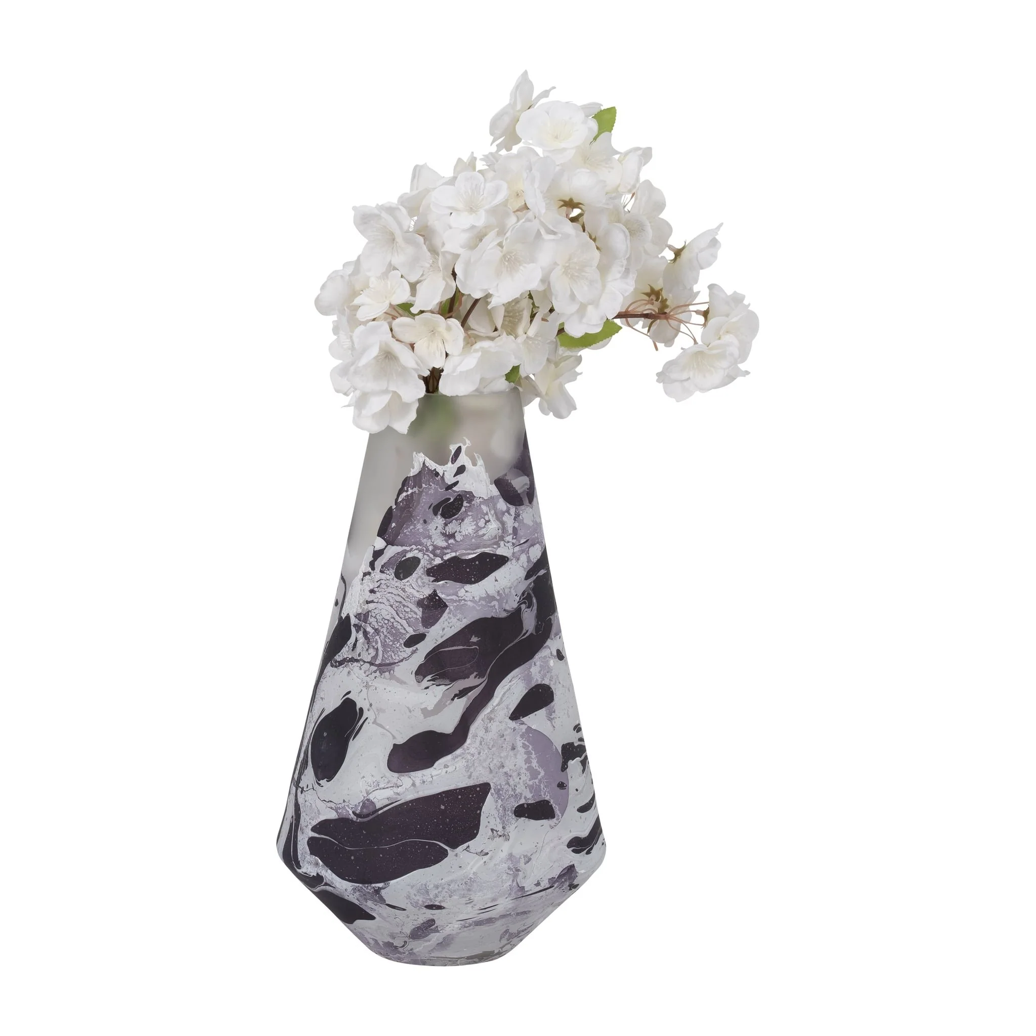 Glass, 14" Fog Shadow Vase, White - Image 2