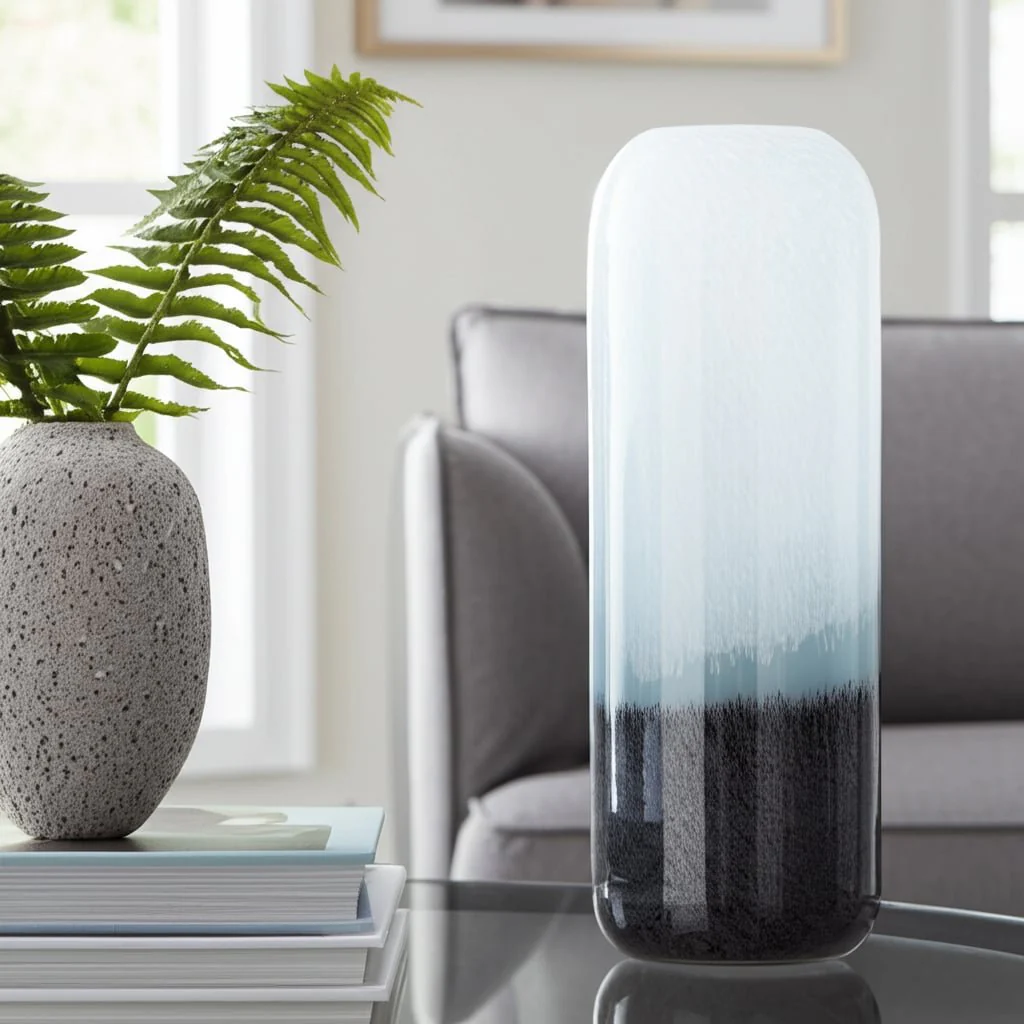 Glass, 14" Ombre Vase, Multi - Image 10