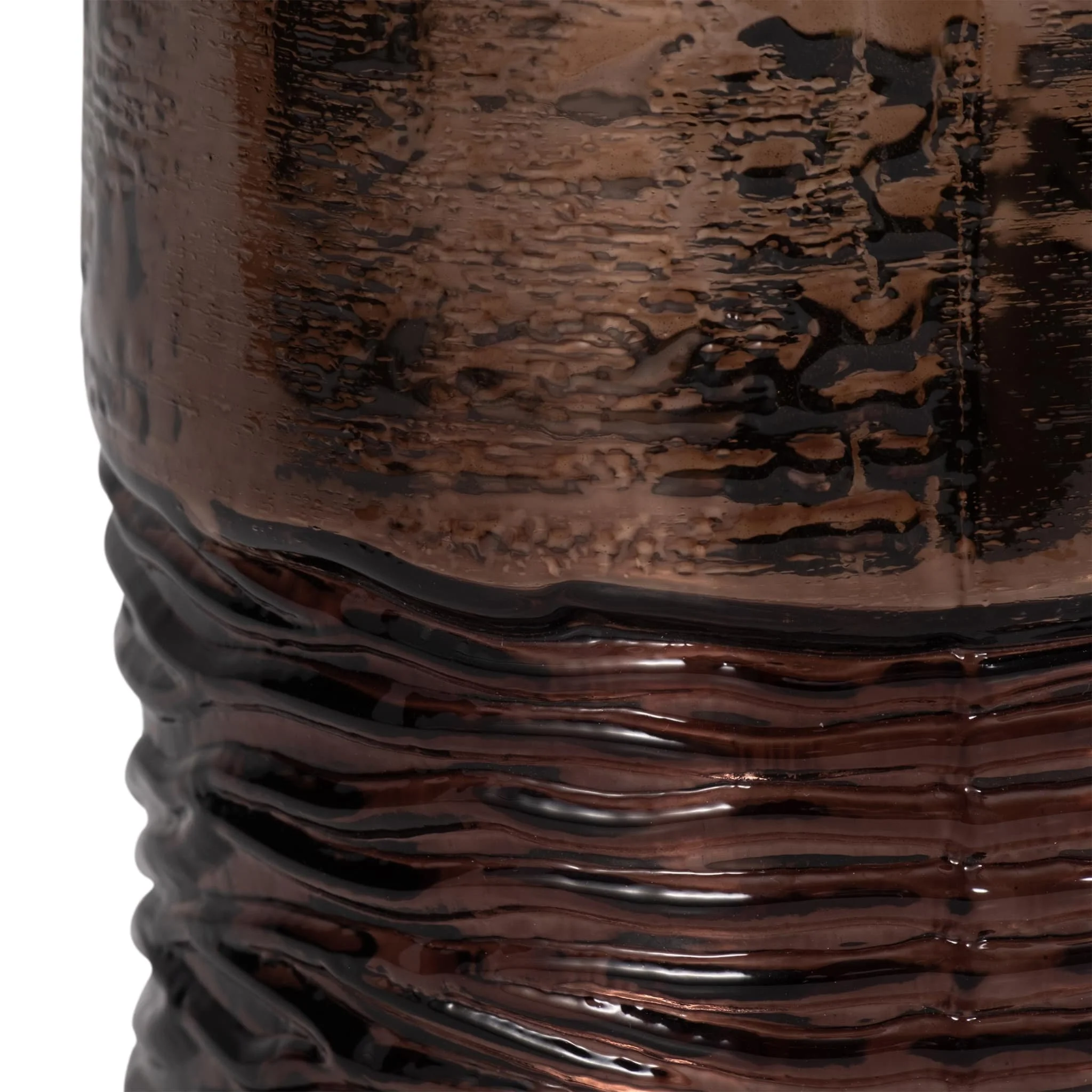 Glass, 14" Textured Enamel Vase, Bronze - Image 4