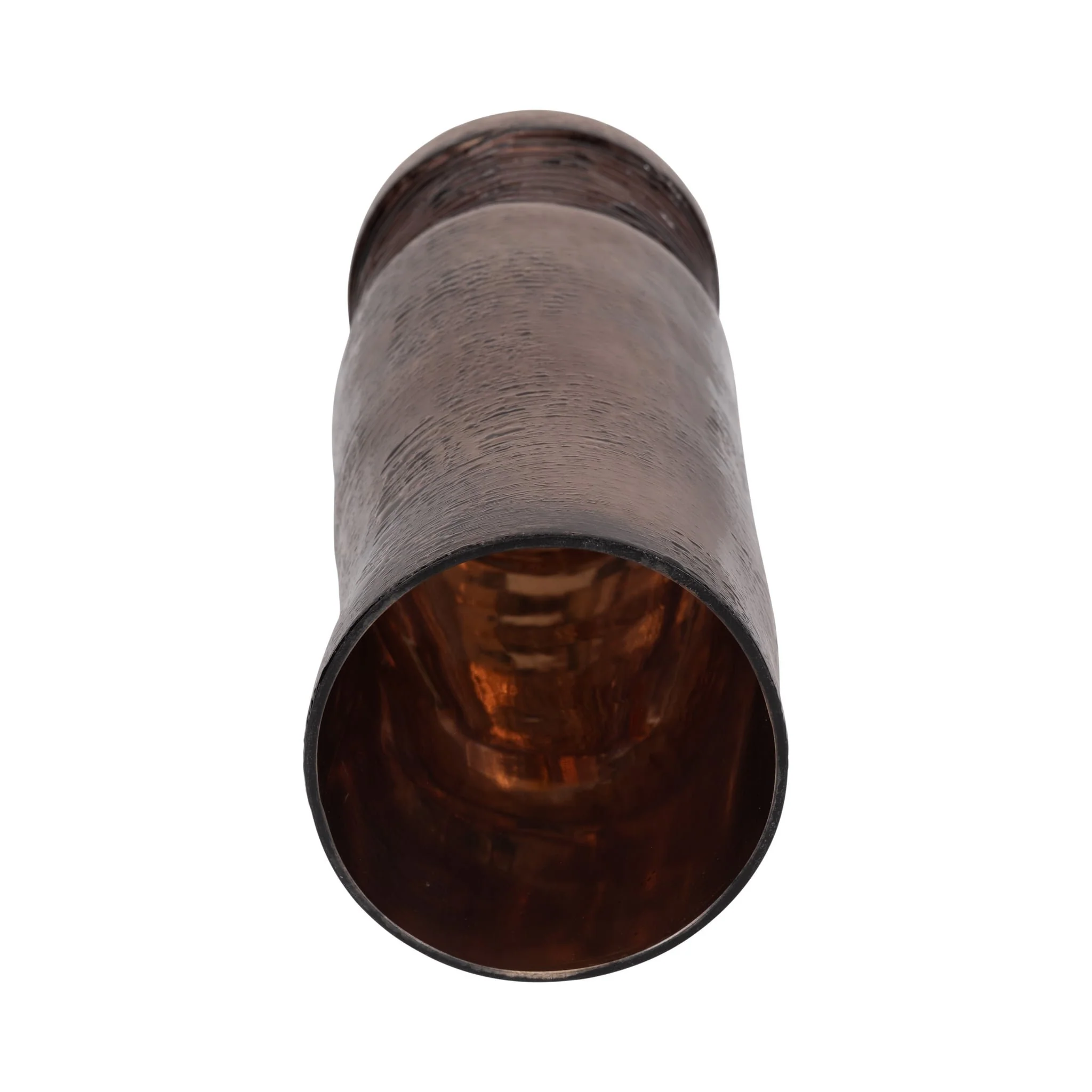 Glass, 14" Textured Enamel Vase, Bronze - Image 5