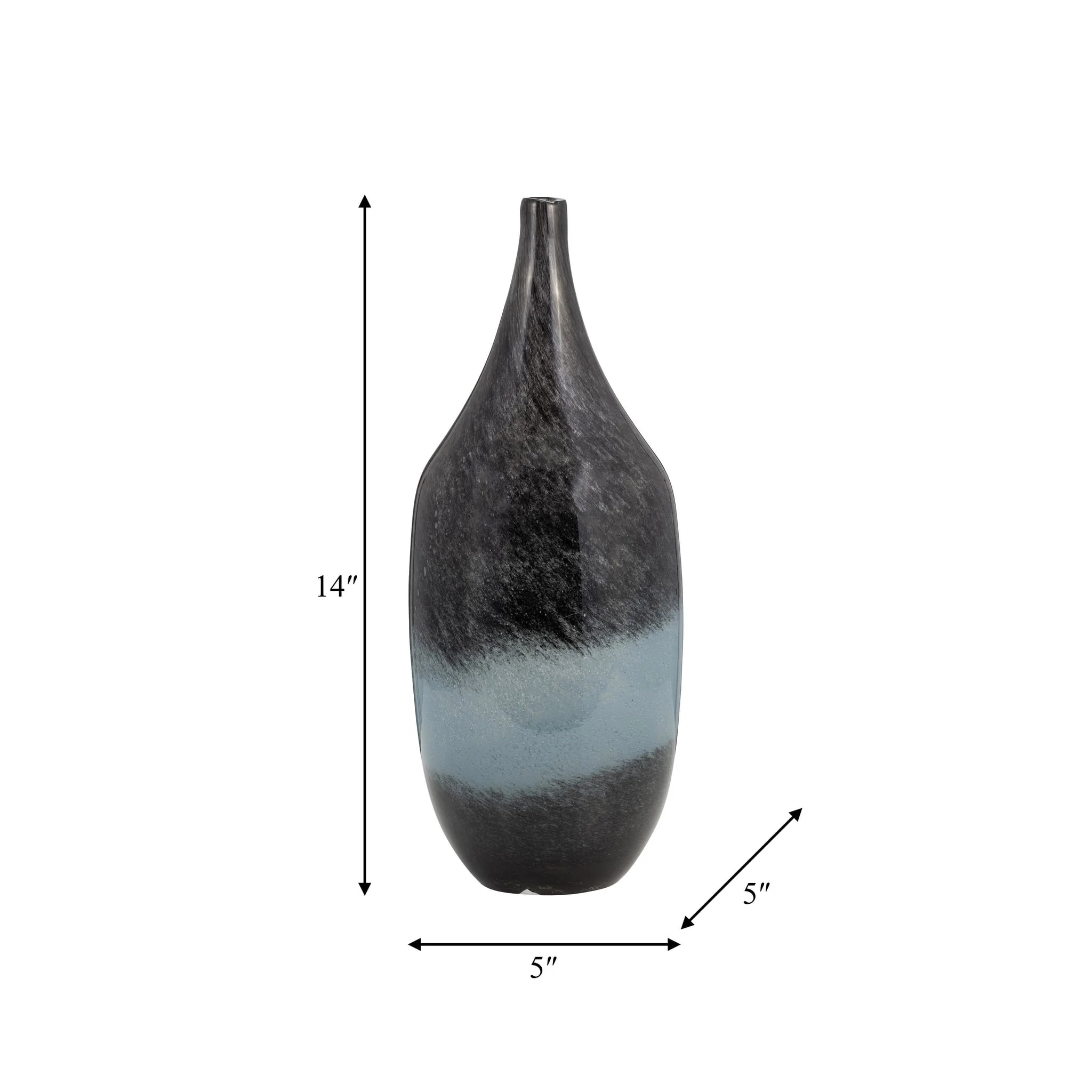 Glass, 14" Vase Blue Ombre - Image 7