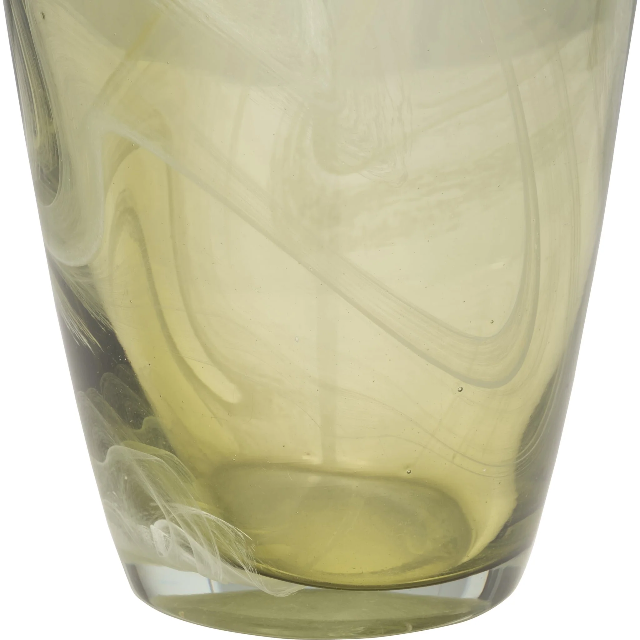 Glass, 14" Vase Green Swirl - Image 5