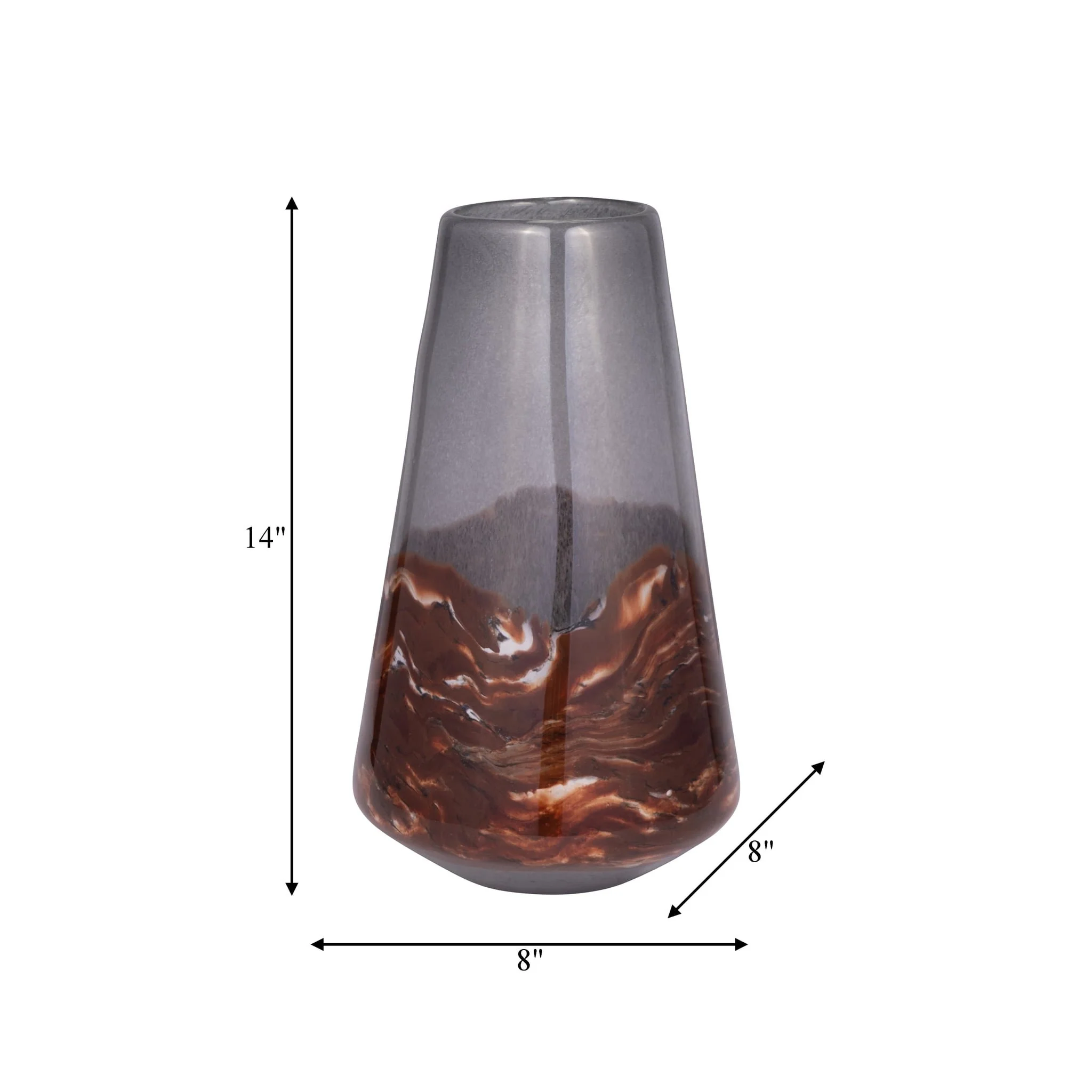 Glass, 14" Vase Grey/brown - Image 7