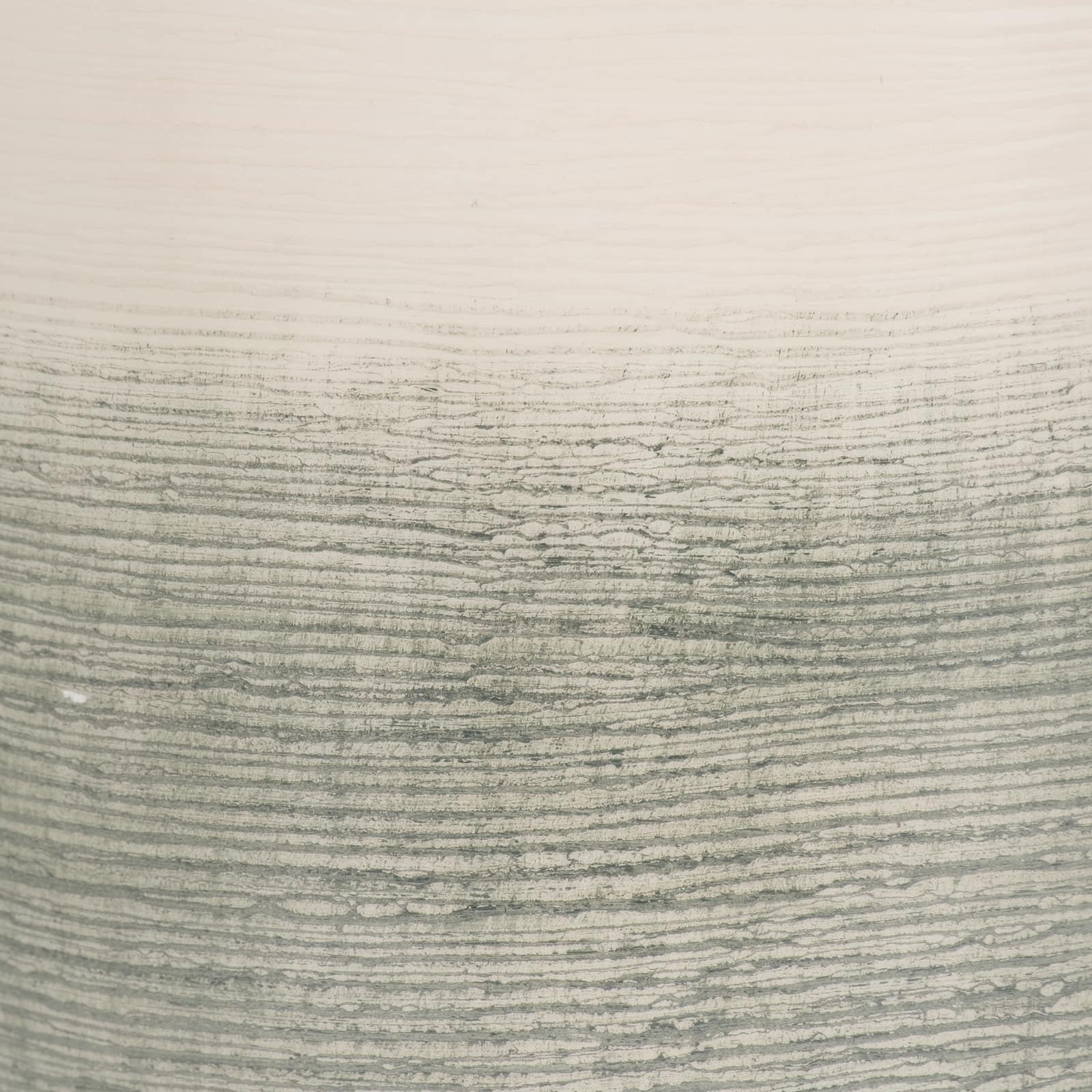 Glass, 14" Vase On Marble Base, Sage/ivory Kd - Image 5