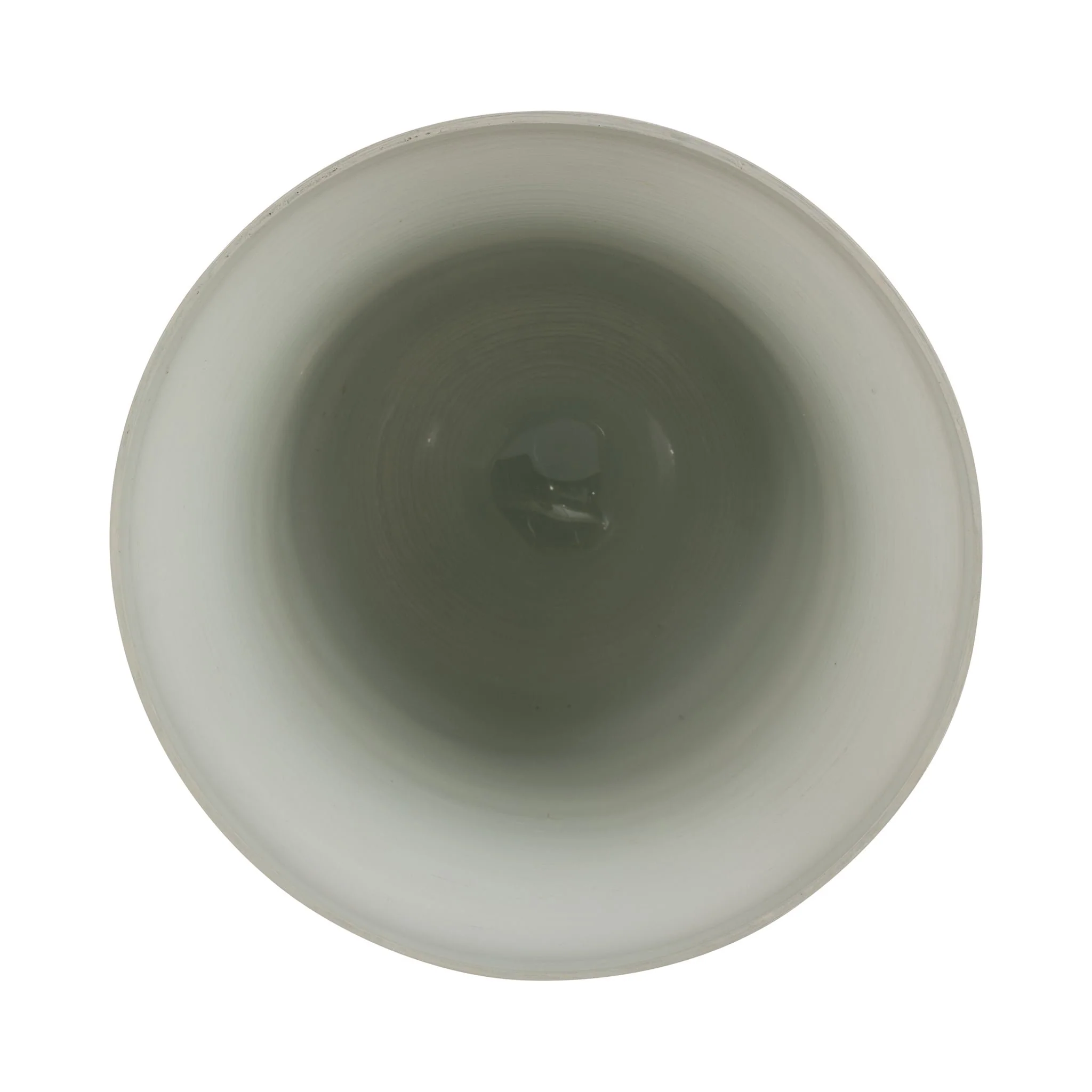 Glass, 14" Vase On Marble Base, Sage/ivory Kd - Image 6