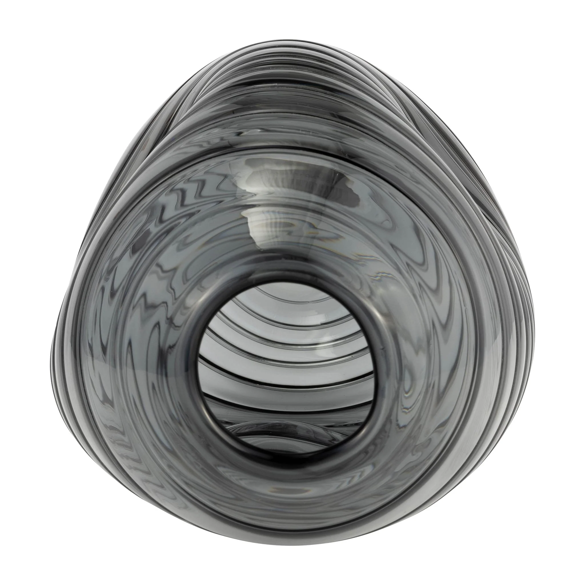 Glass, 14"h Pinched Vase, Smoke - Image 7