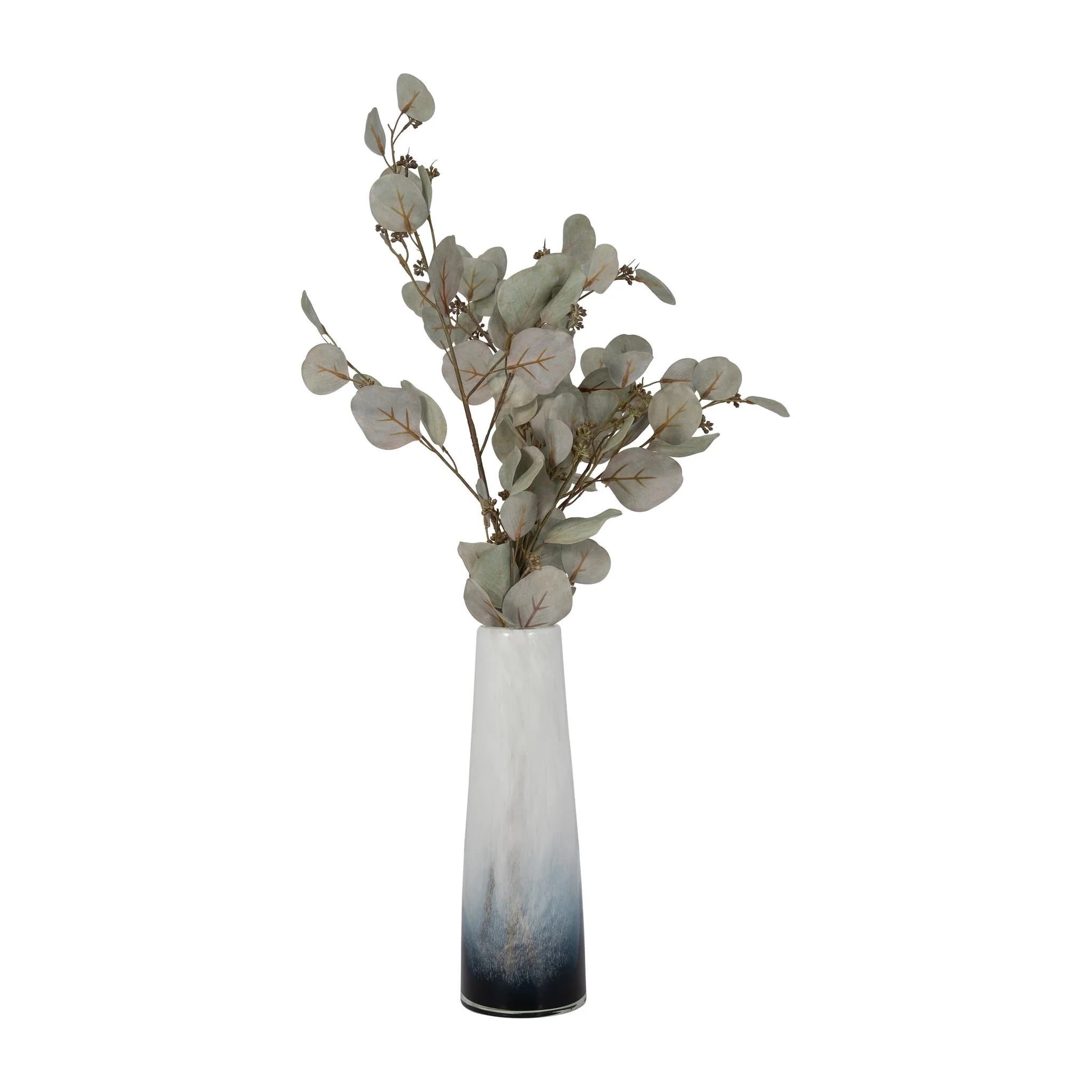 Glass, 15" Blue Waters Vase, Blue/white - Image 3