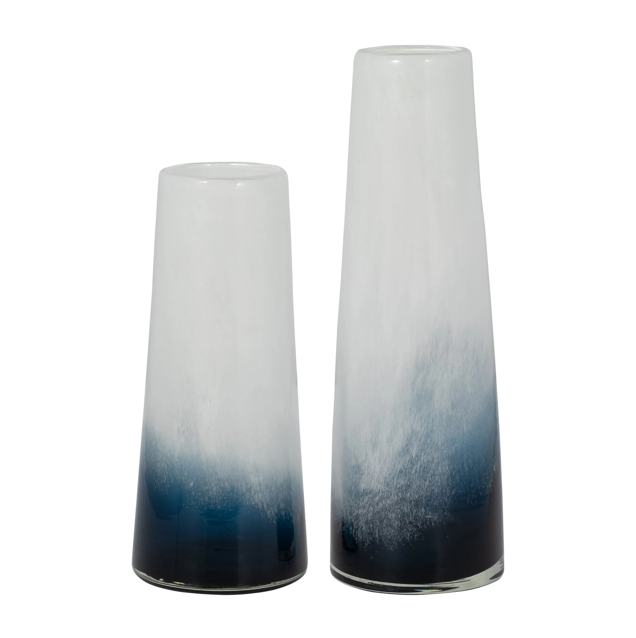 Glass, 15" Blue Waters Vase, Blue/white - Image 7