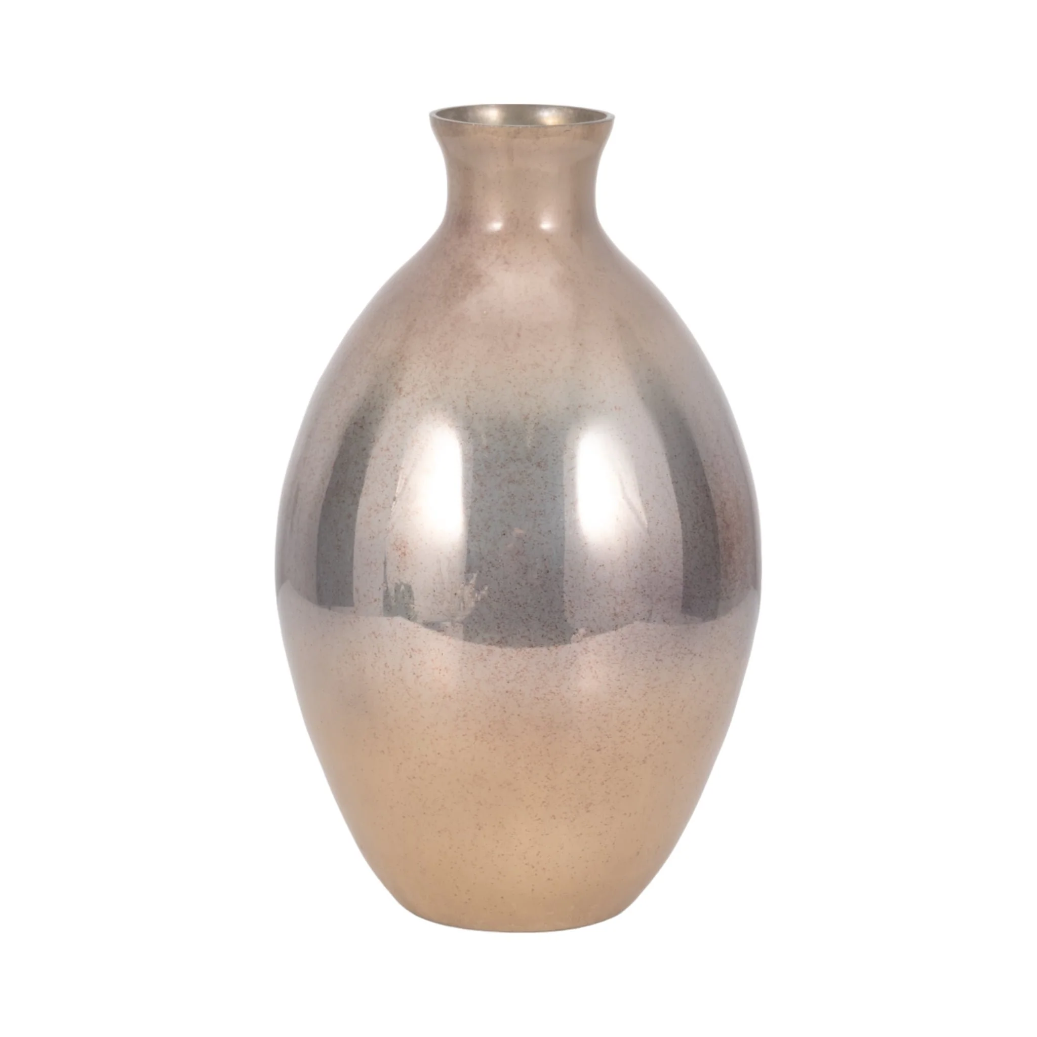 Glass, 15" Bulbous Vase, Champagne - Image 3