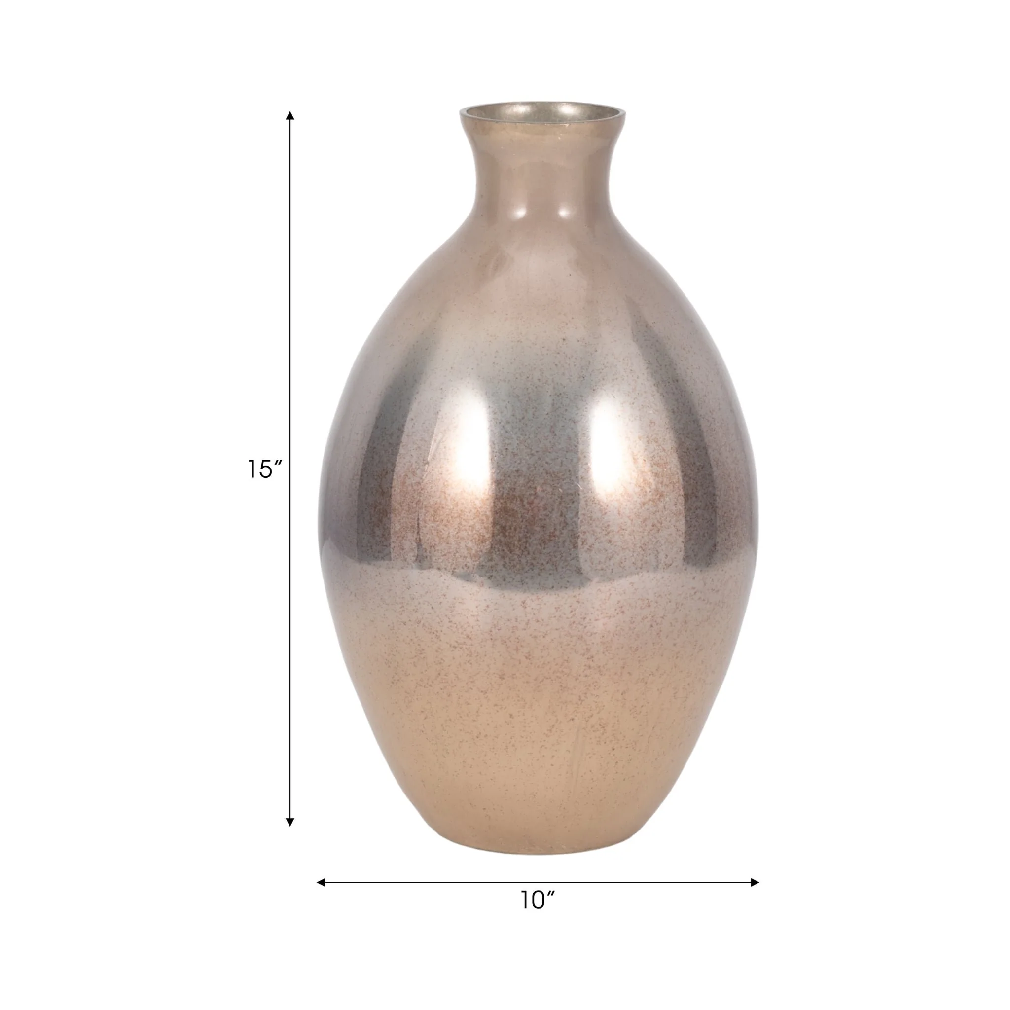 Glass, 15" Bulbous Vase, Champagne - Image 8