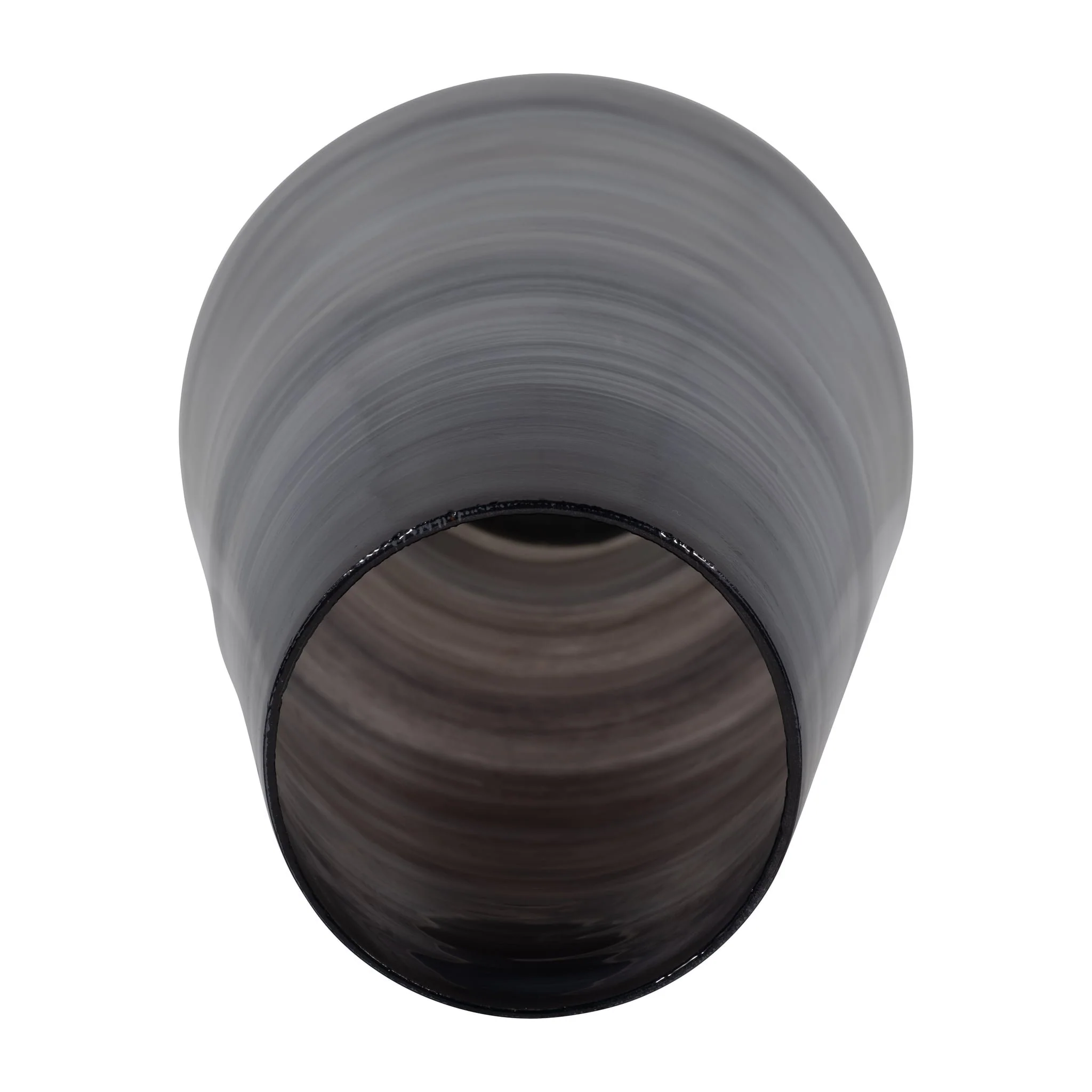 Glass, 15" Enameled Vase, Gray/black - Image 5