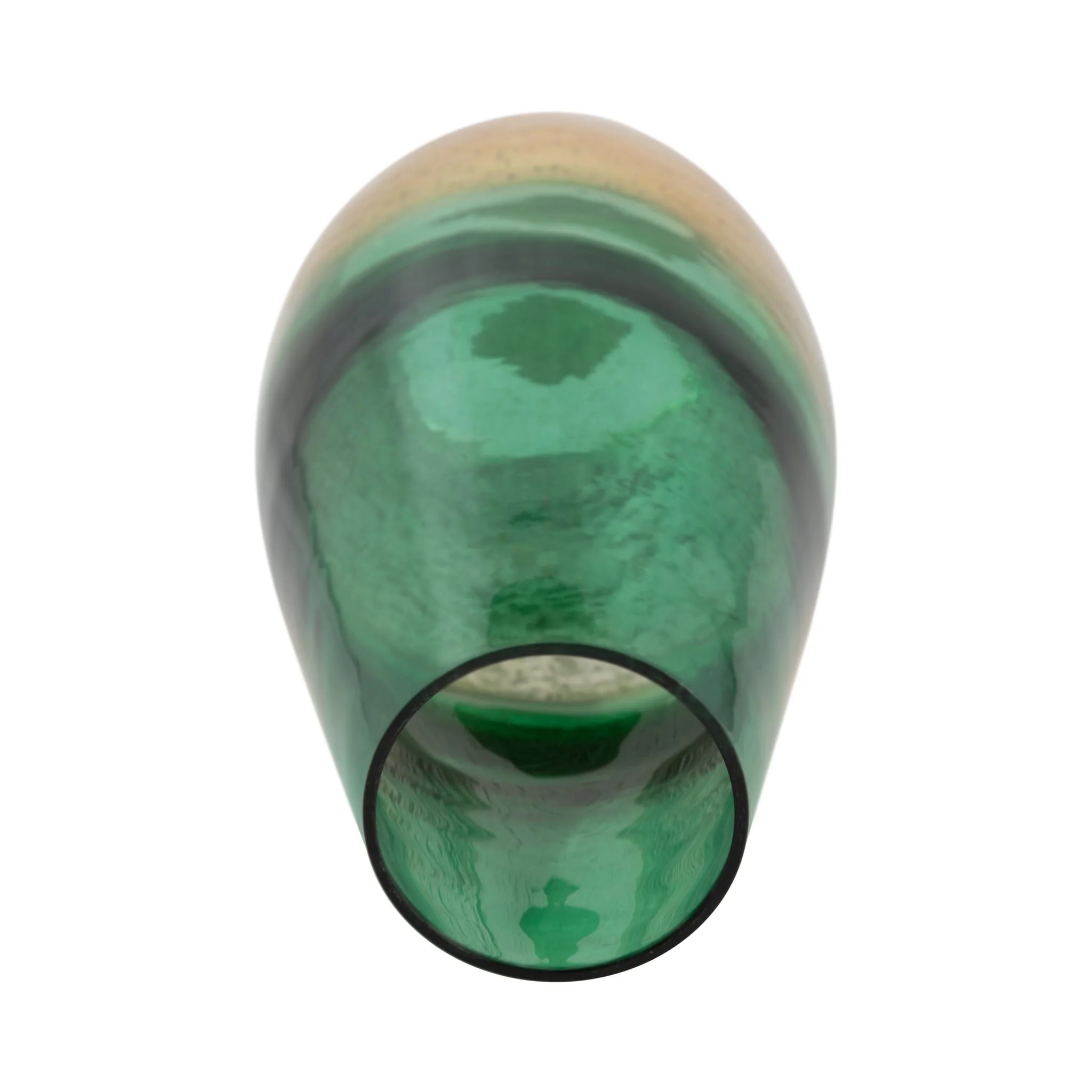 Glass, 15" Gold Dipped Vase, Green - Image 5
