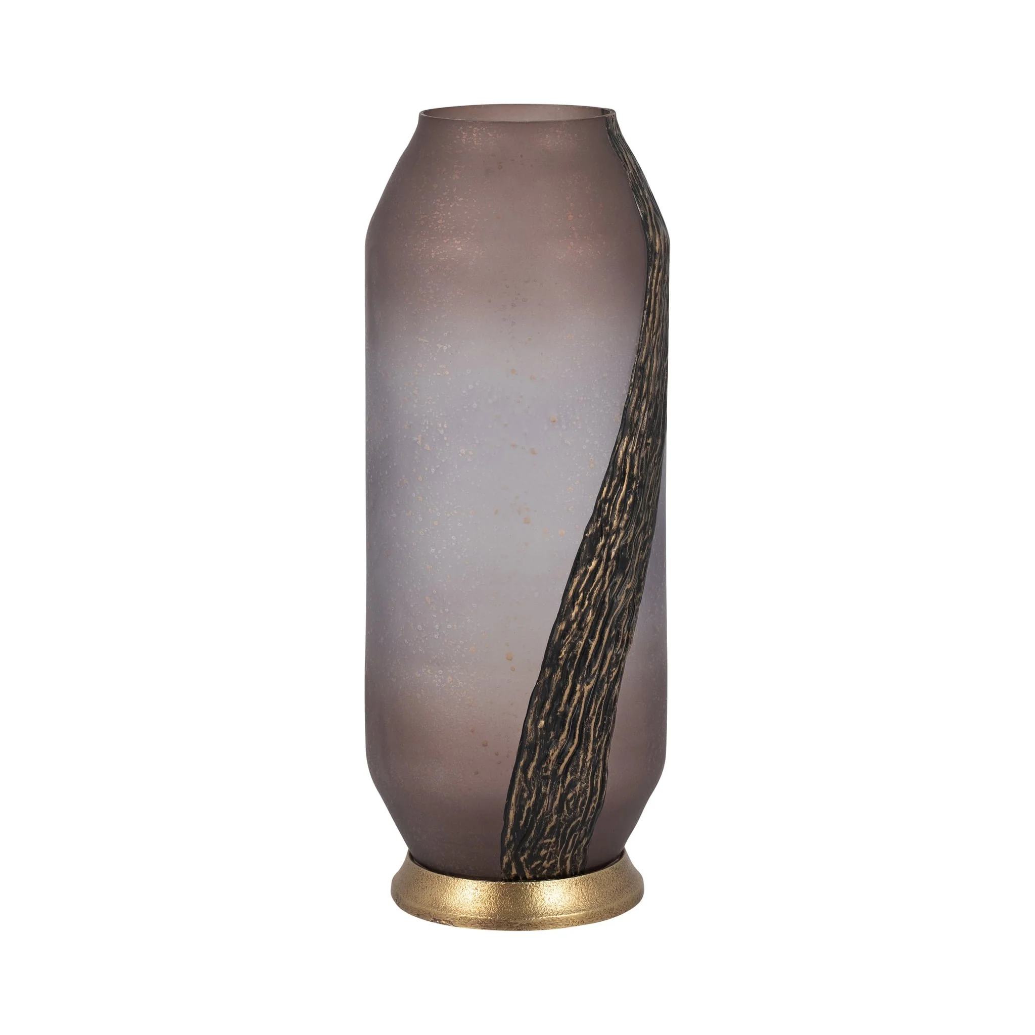 Glass, 15" Metallic Detail Vase,  Blush - Image 2