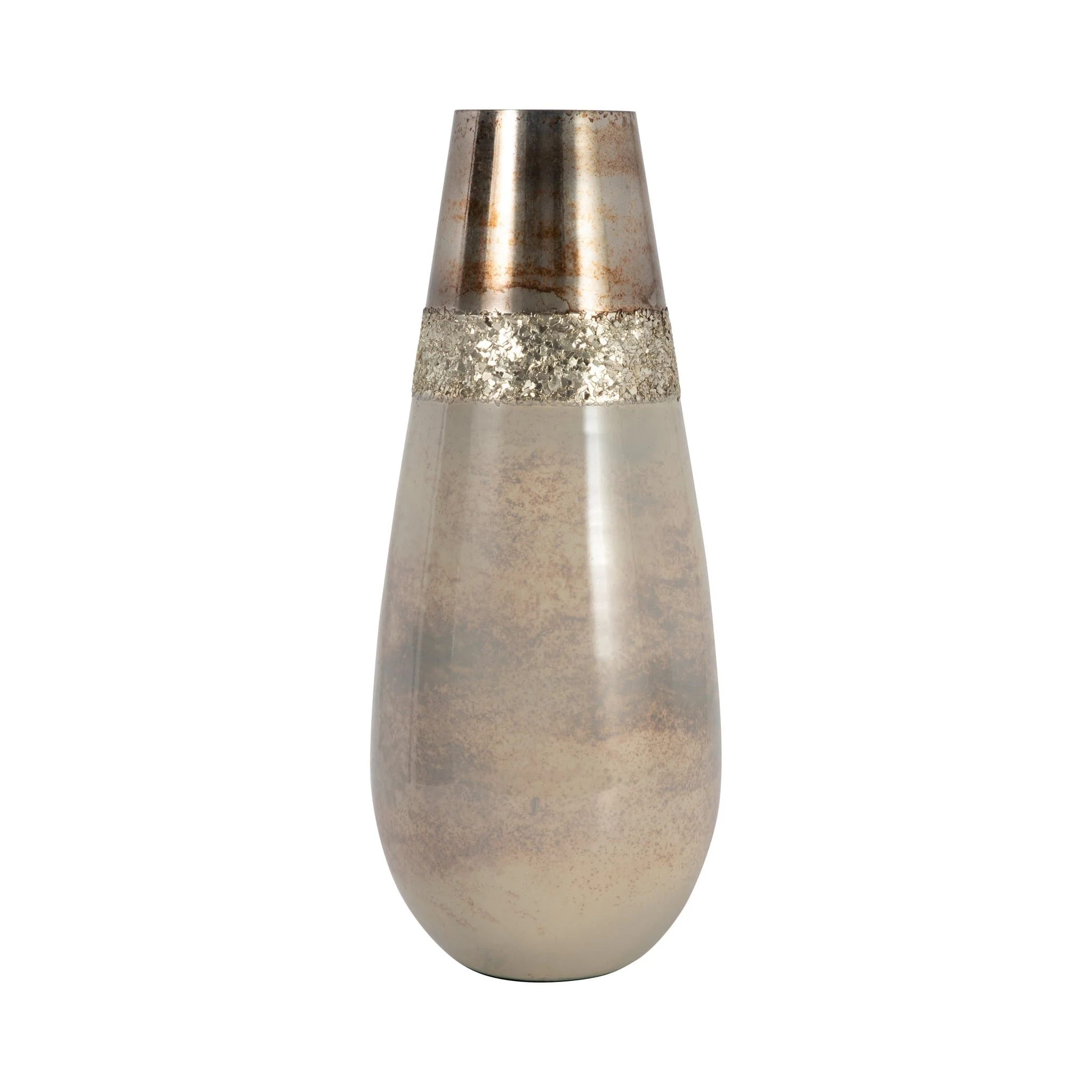 Glass, 15" Metallic Vase, Champagne - Image 4