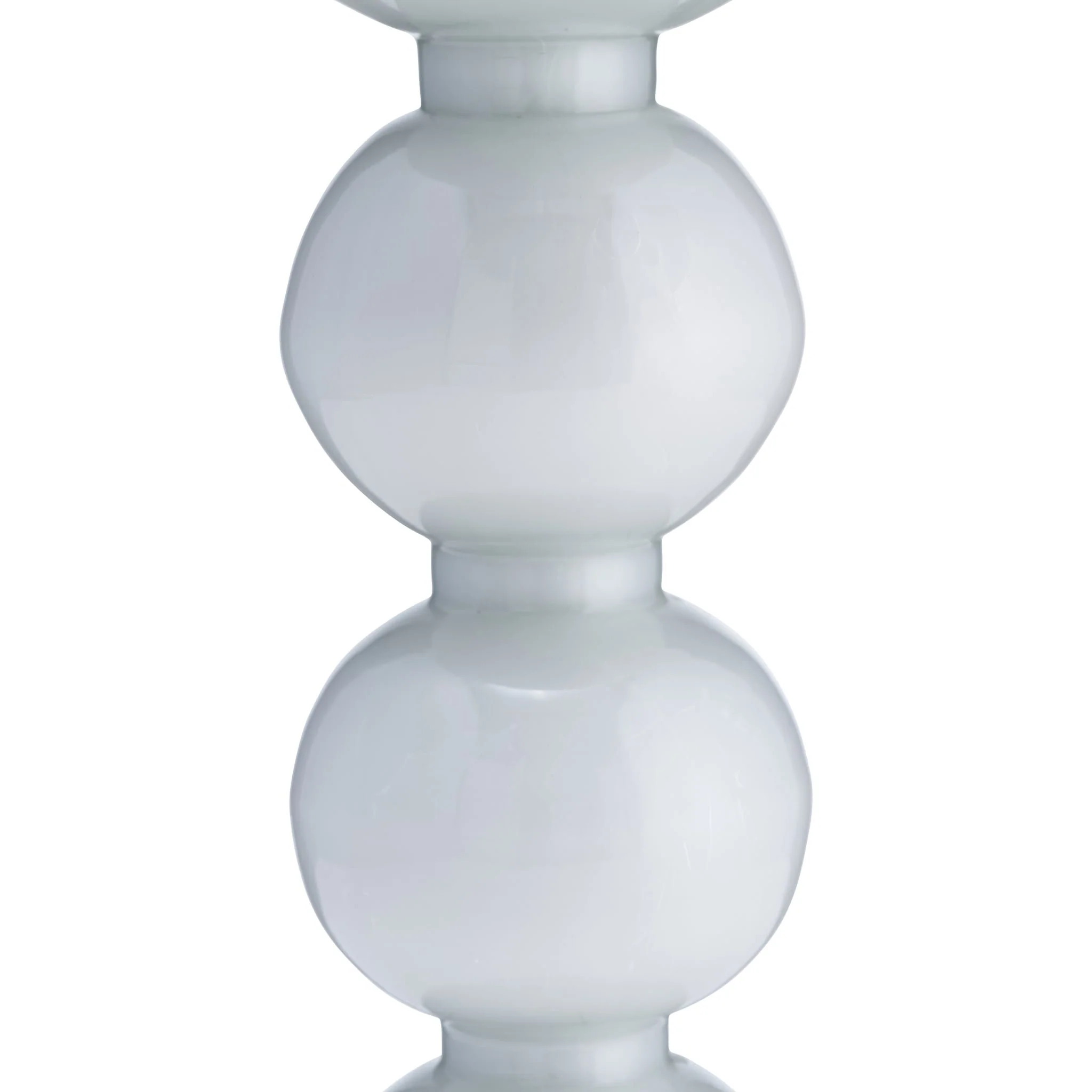 Glass, 15"h, Bubbly Candle Holder, Wht Enam - Image 3