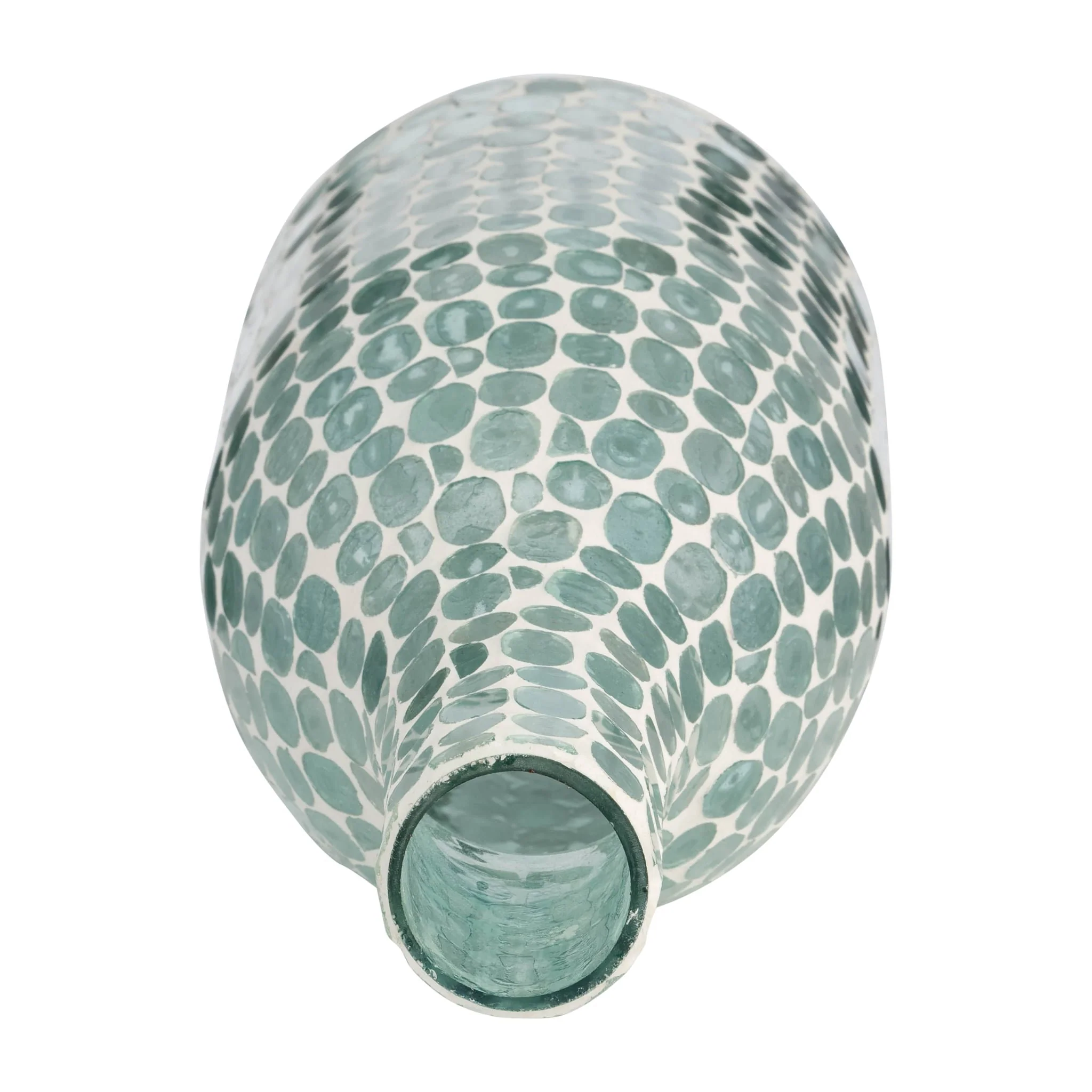 Glass, 15"h Mosaic Vase, Blue - Image 5