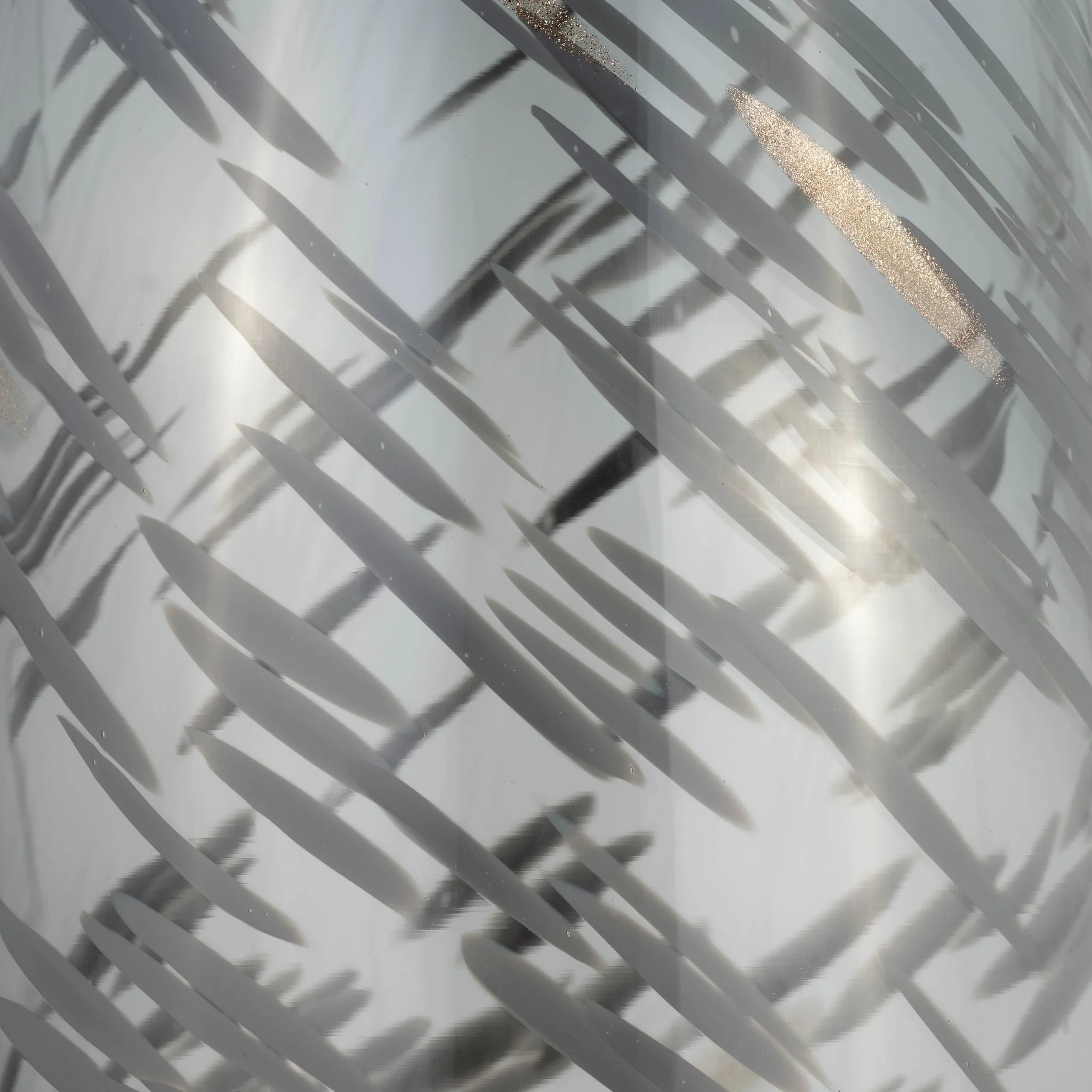 Glass, 15"h Swirl Vase, Black - Image 5