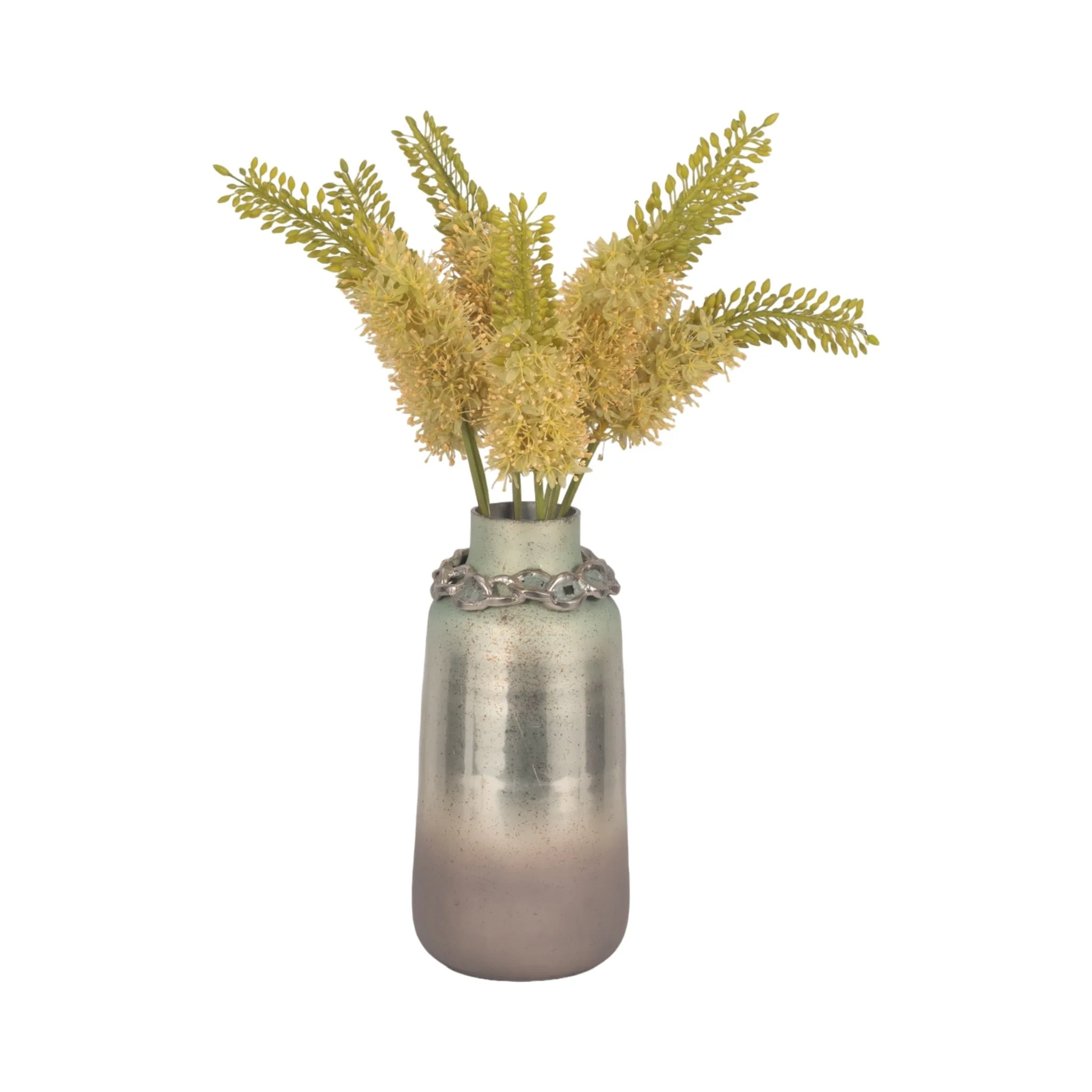 Glass,15"h,vase W/bracelet,nickle W/aloe - Image 2