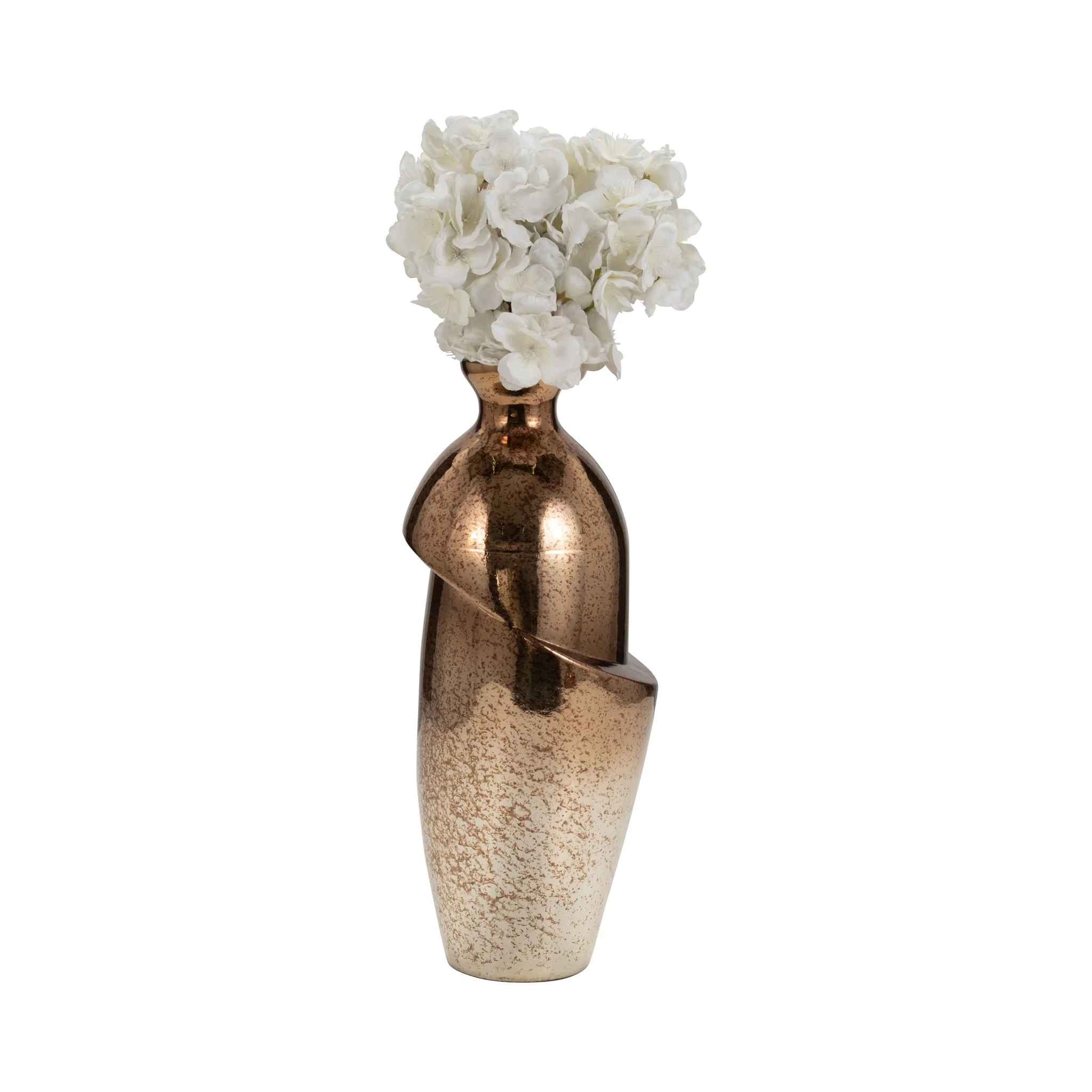 Glass, 16" Abstract Vase, Bronze - Image 2