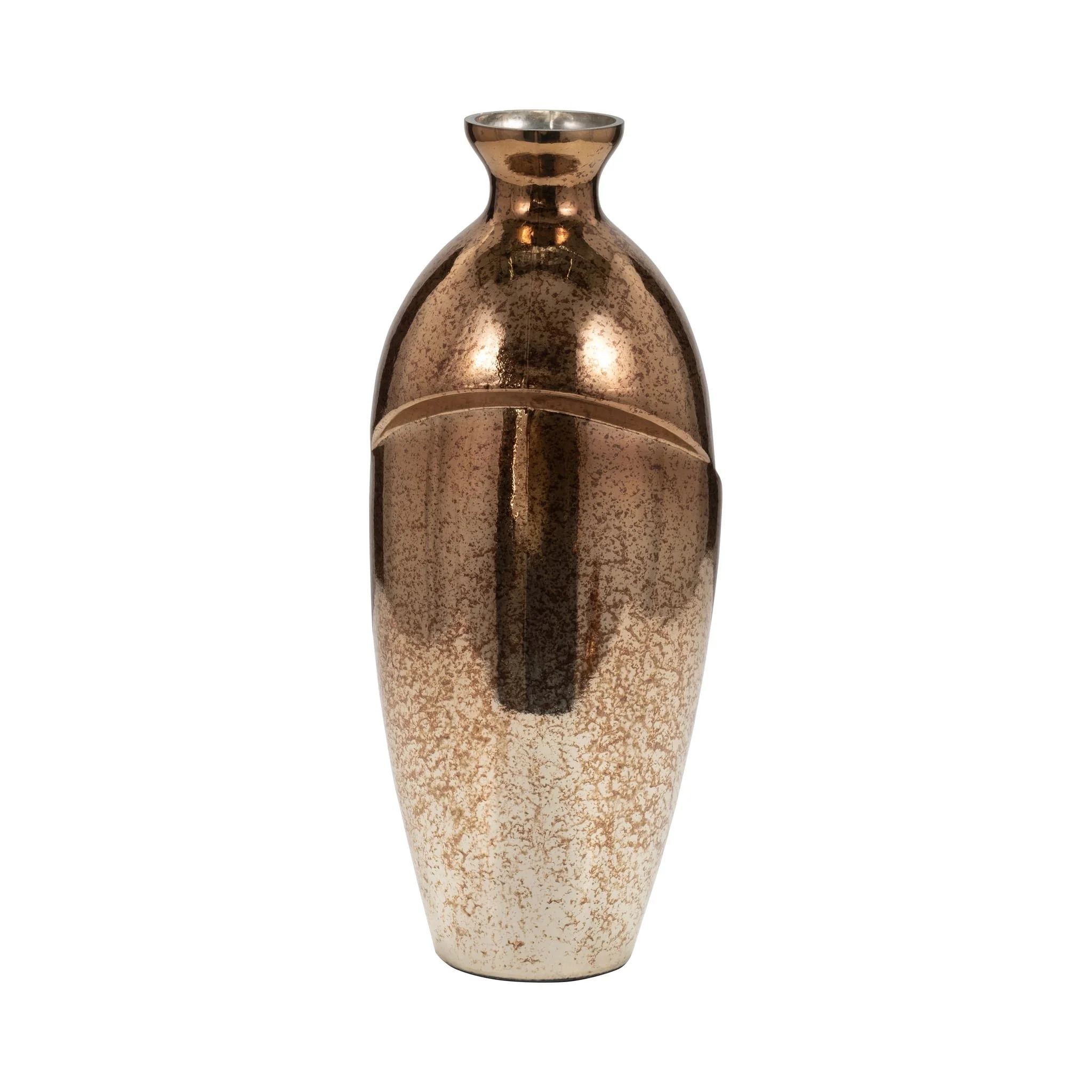 Glass, 16" Abstract Vase, Bronze - Image 3