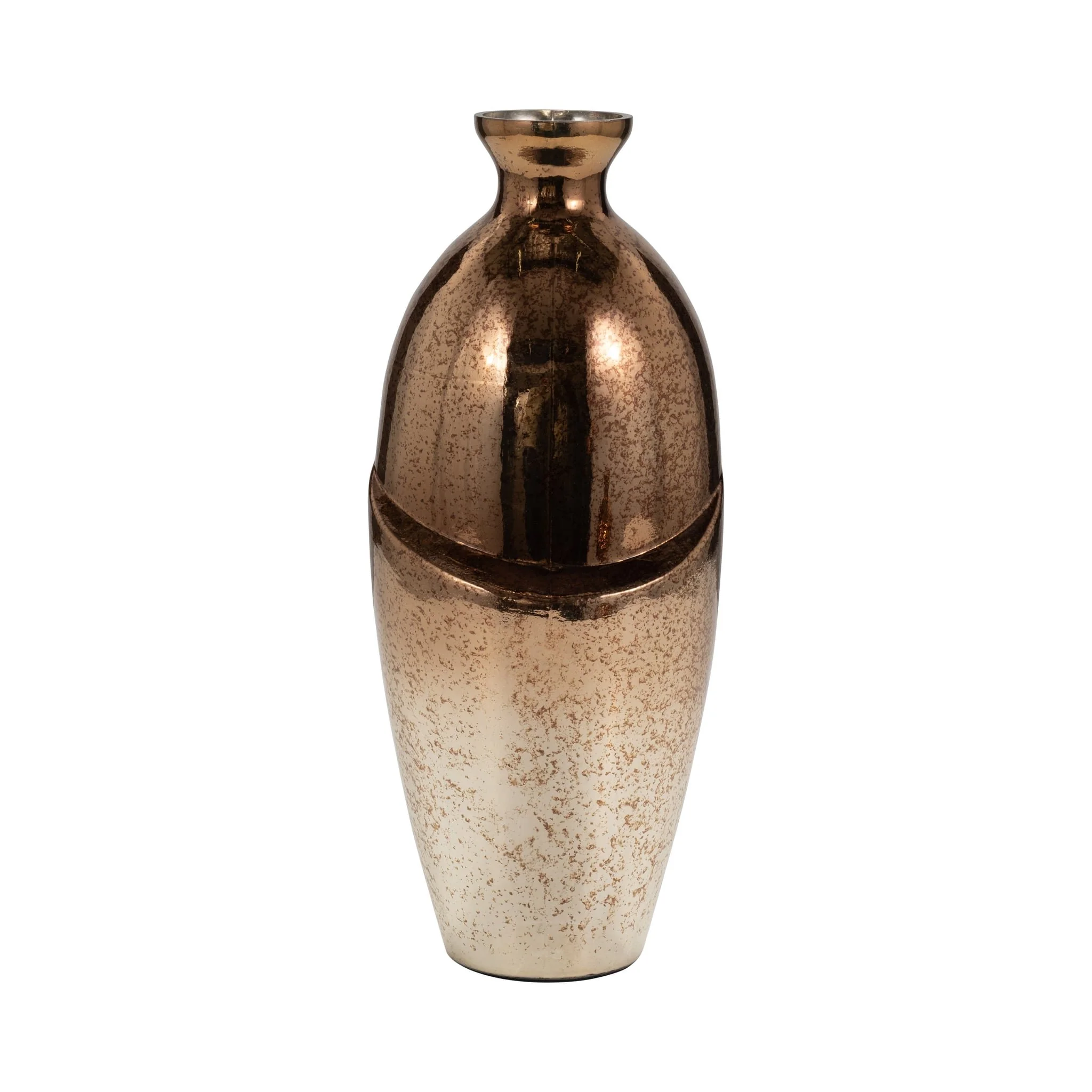 Glass, 16" Abstract Vase, Bronze - Image 4