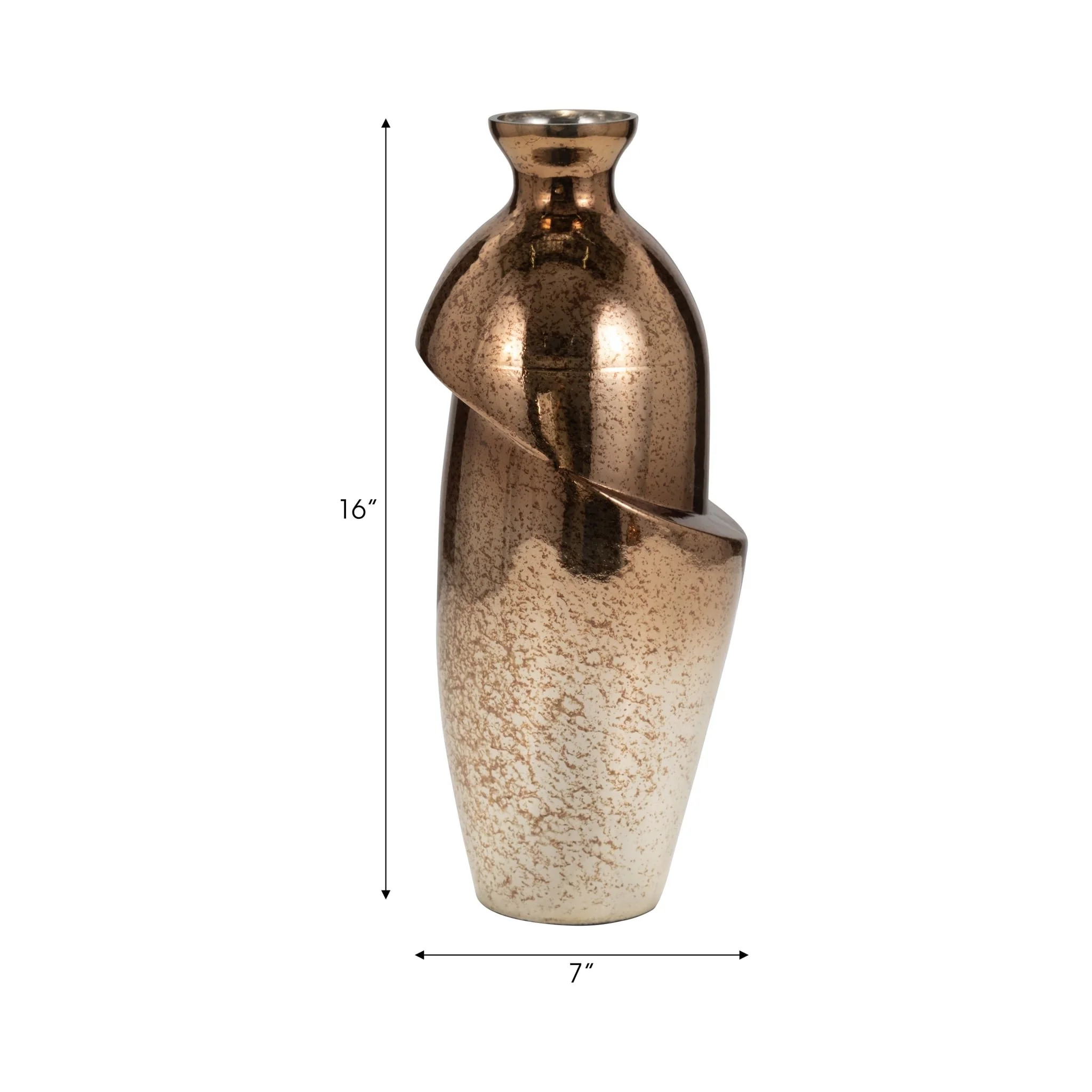 Glass, 16" Abstract Vase, Bronze - Image 9