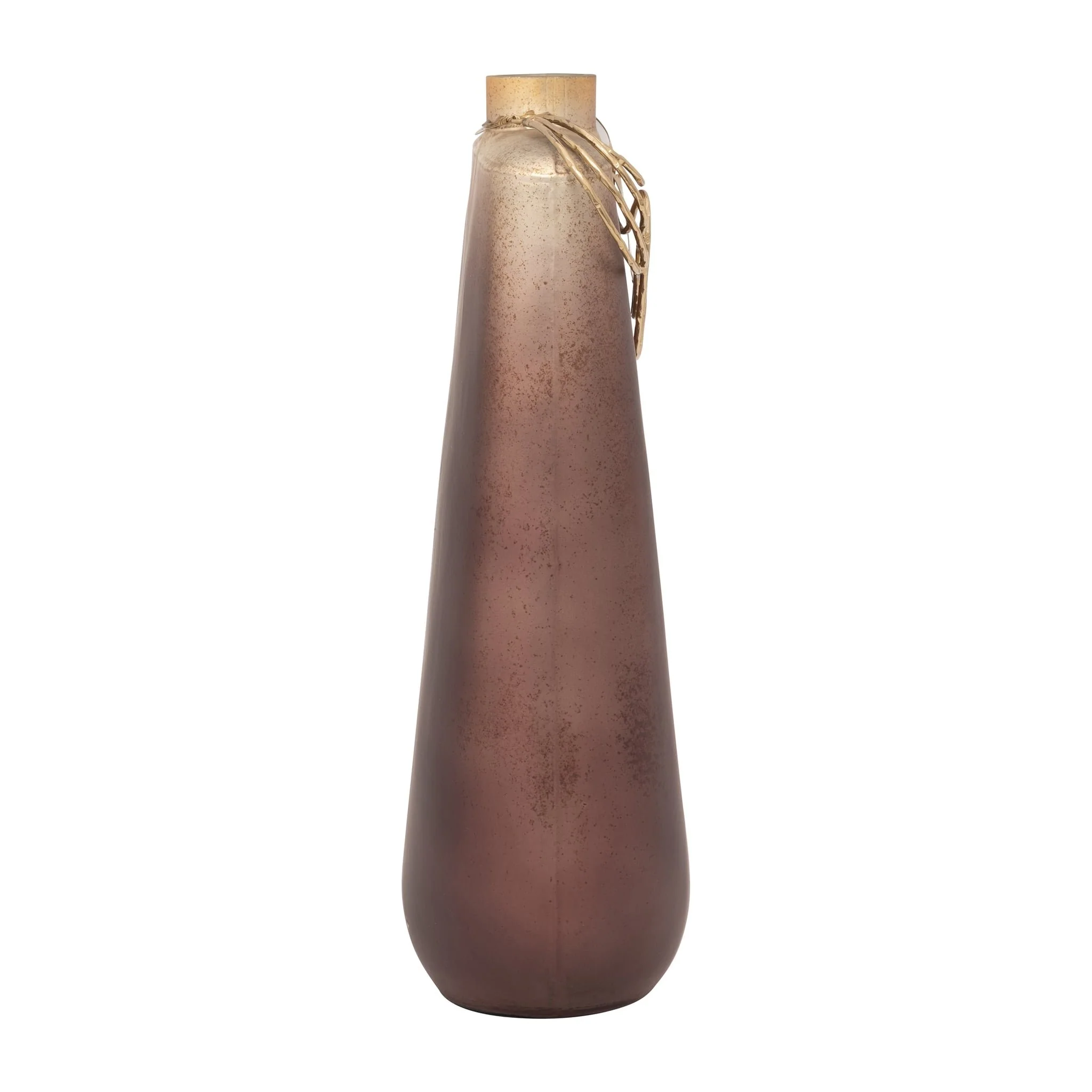 Glass, 16" Glamorous Vase W Necklace, Gold - Image 3
