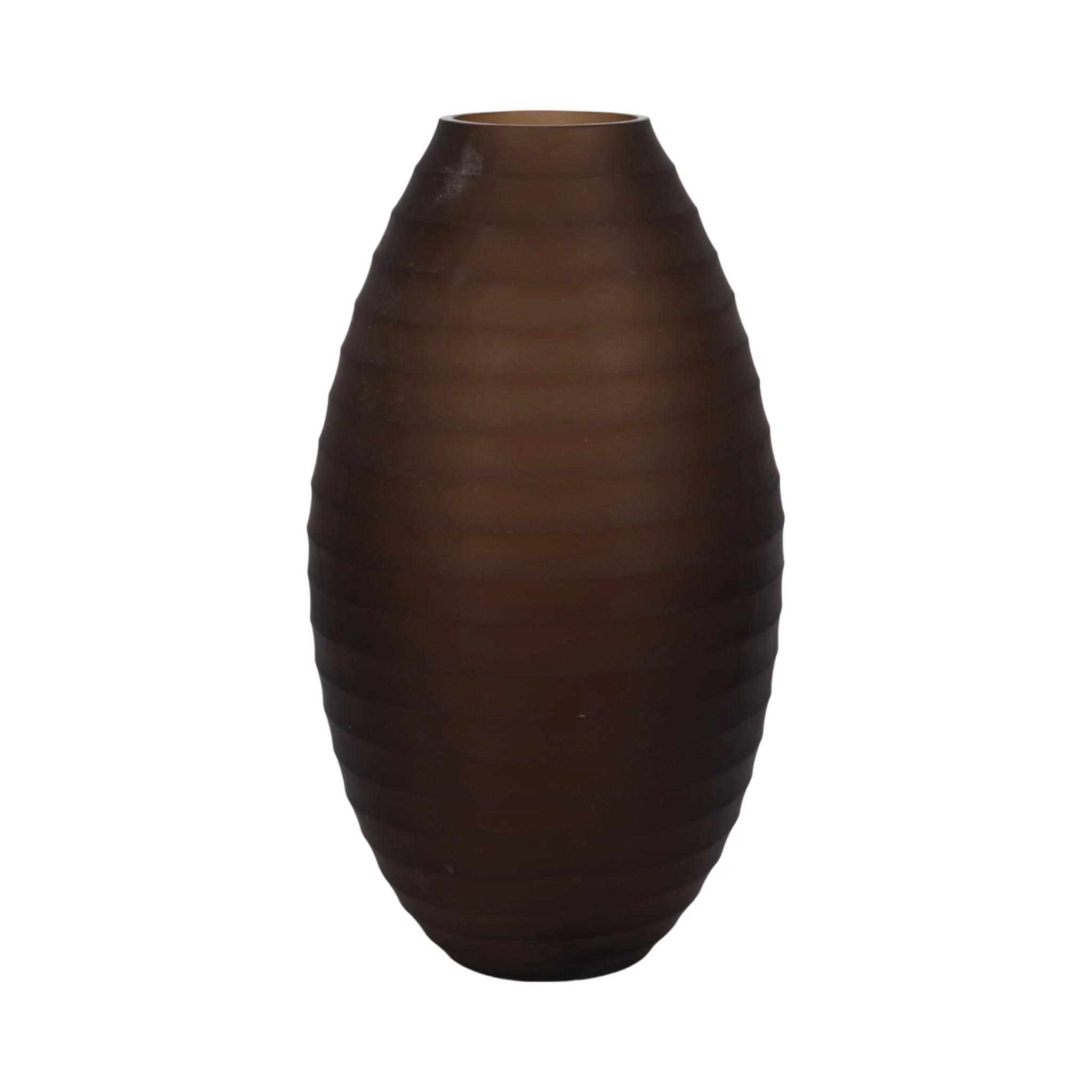 Glass, 16" Ridged Urn Vase, Champagne - Image 3