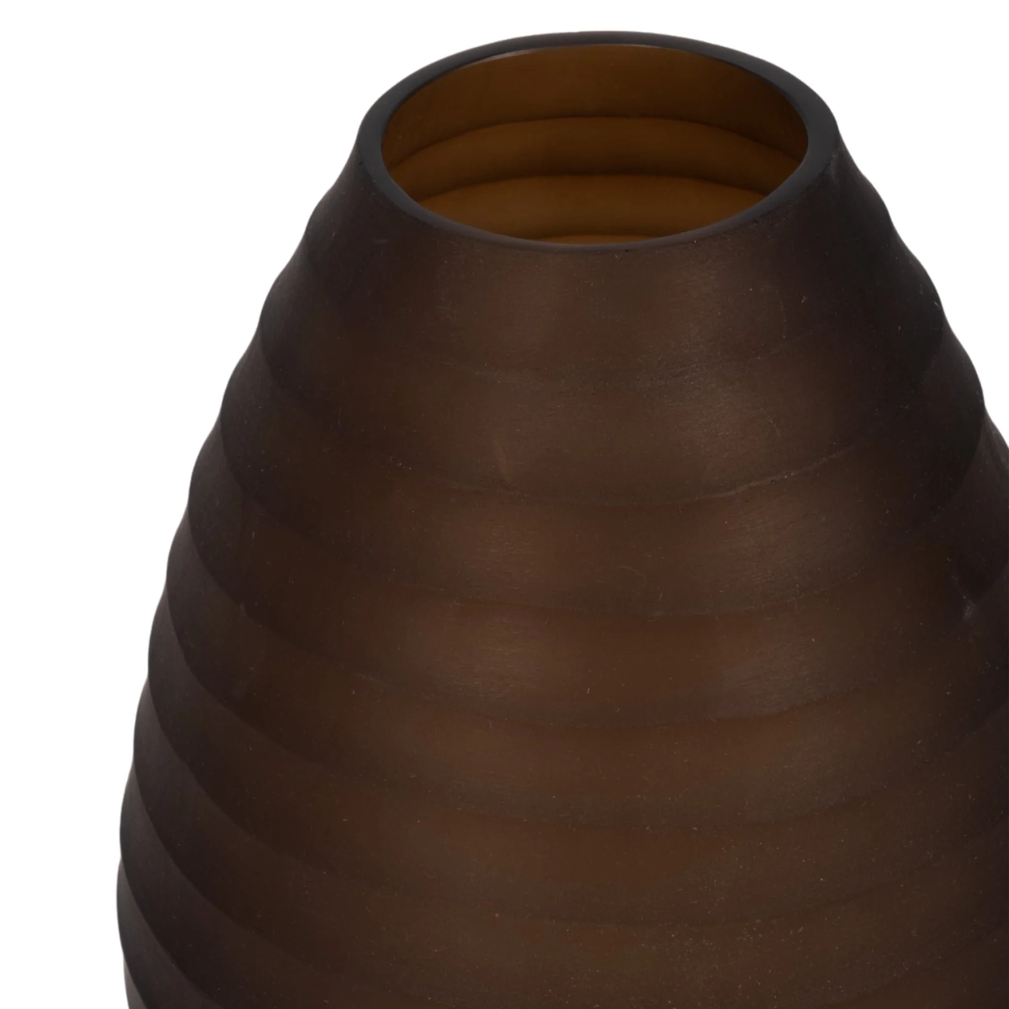Glass, 16" Ridged Urn Vase, Champagne - Image 4