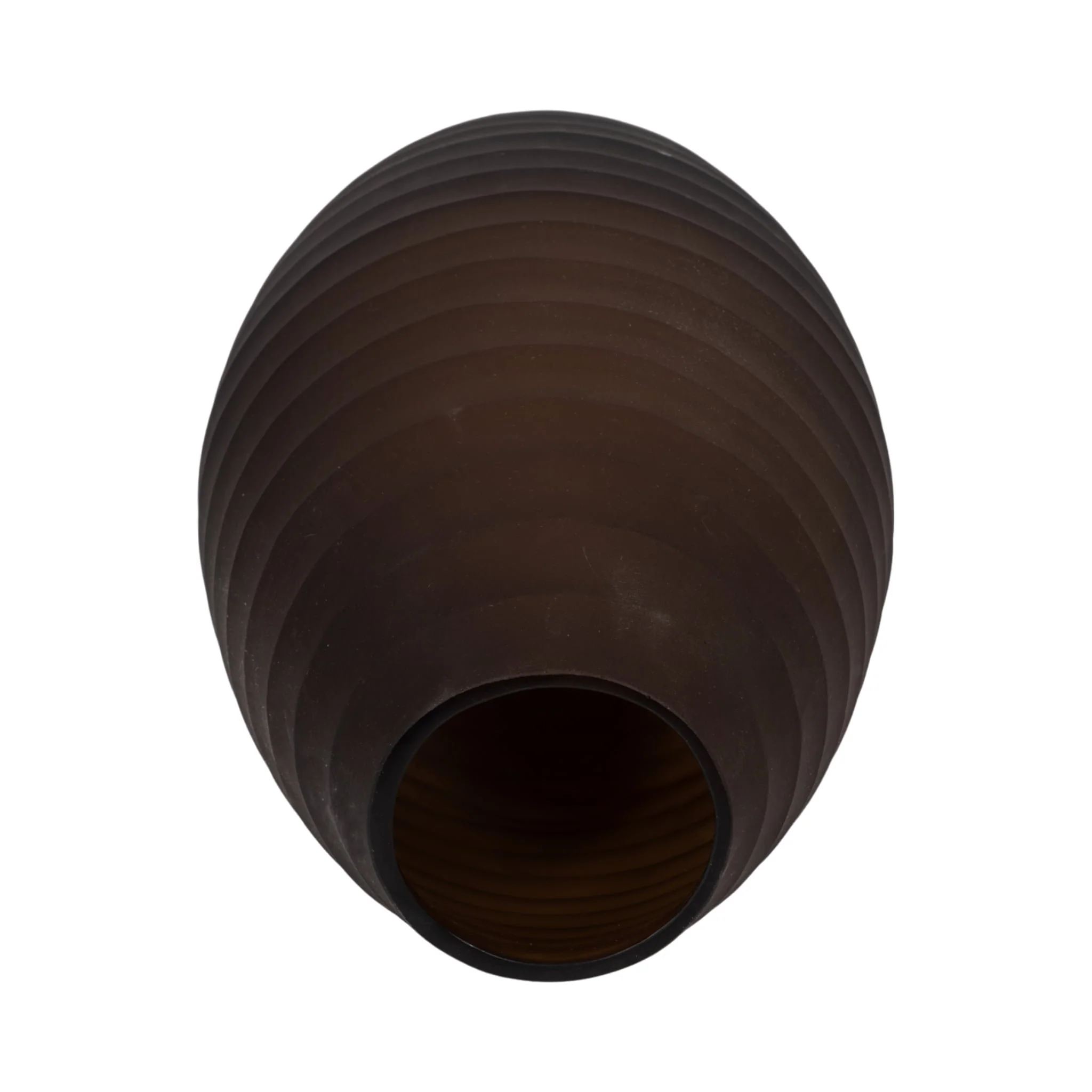 Glass, 16" Ridged Urn Vase, Champagne - Image 5