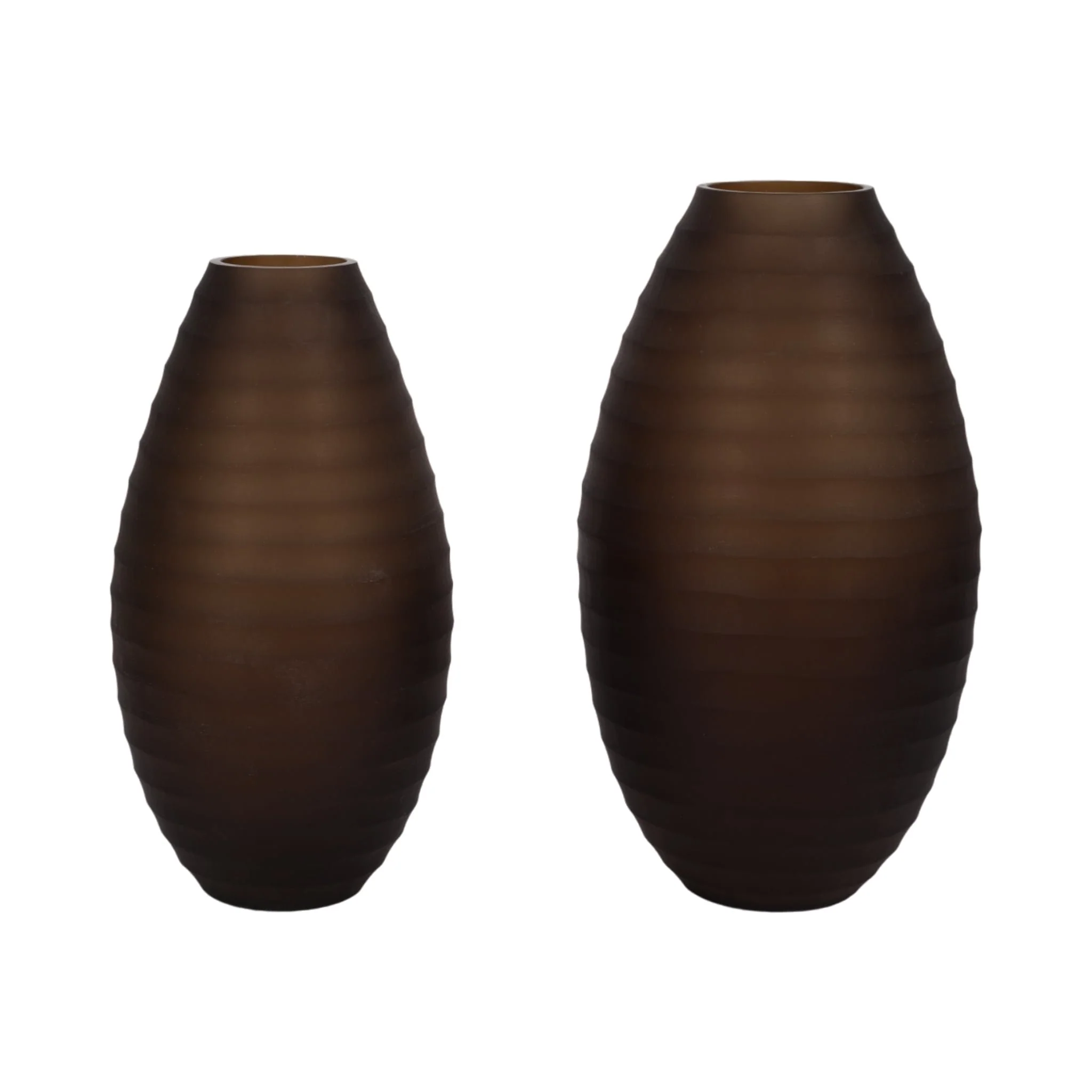 Glass, 16" Ridged Urn Vase, Champagne - Image 7