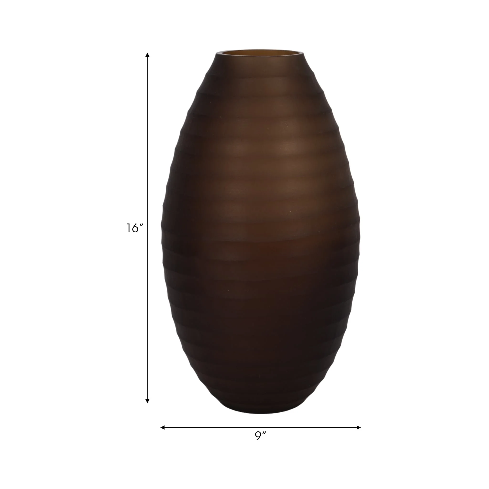 Glass, 16" Ridged Urn Vase, Champagne - Image 8