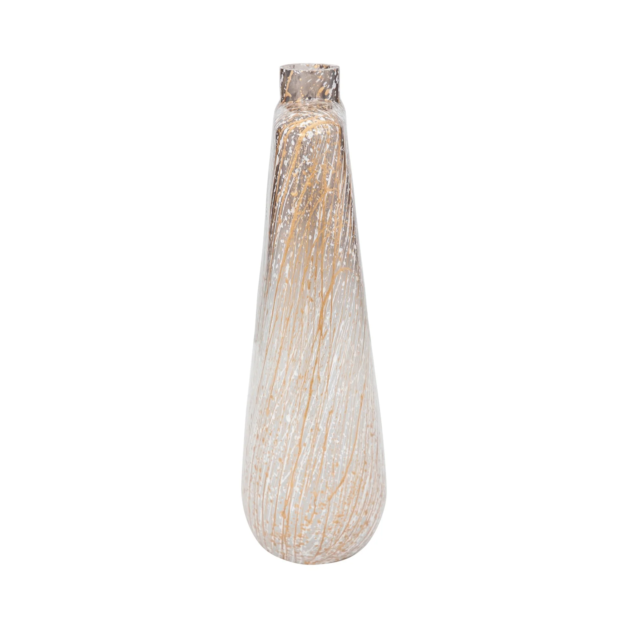 Glass,16",striped Stained Vase,multi - Image 4