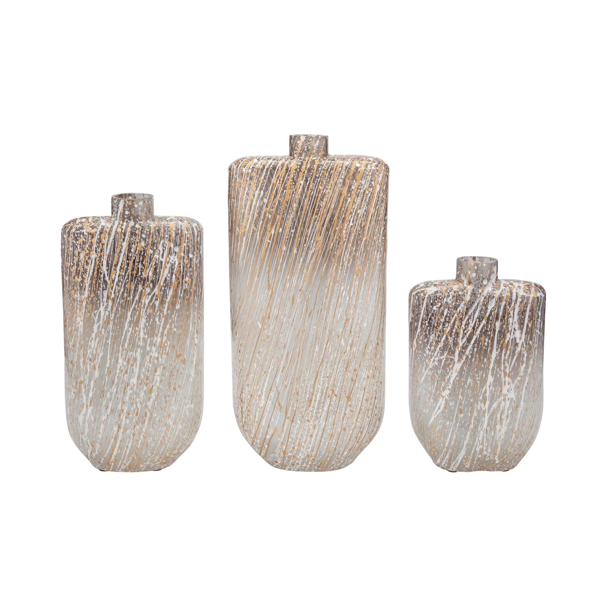 Glass,16",striped Stained Vase,multi - Image 8