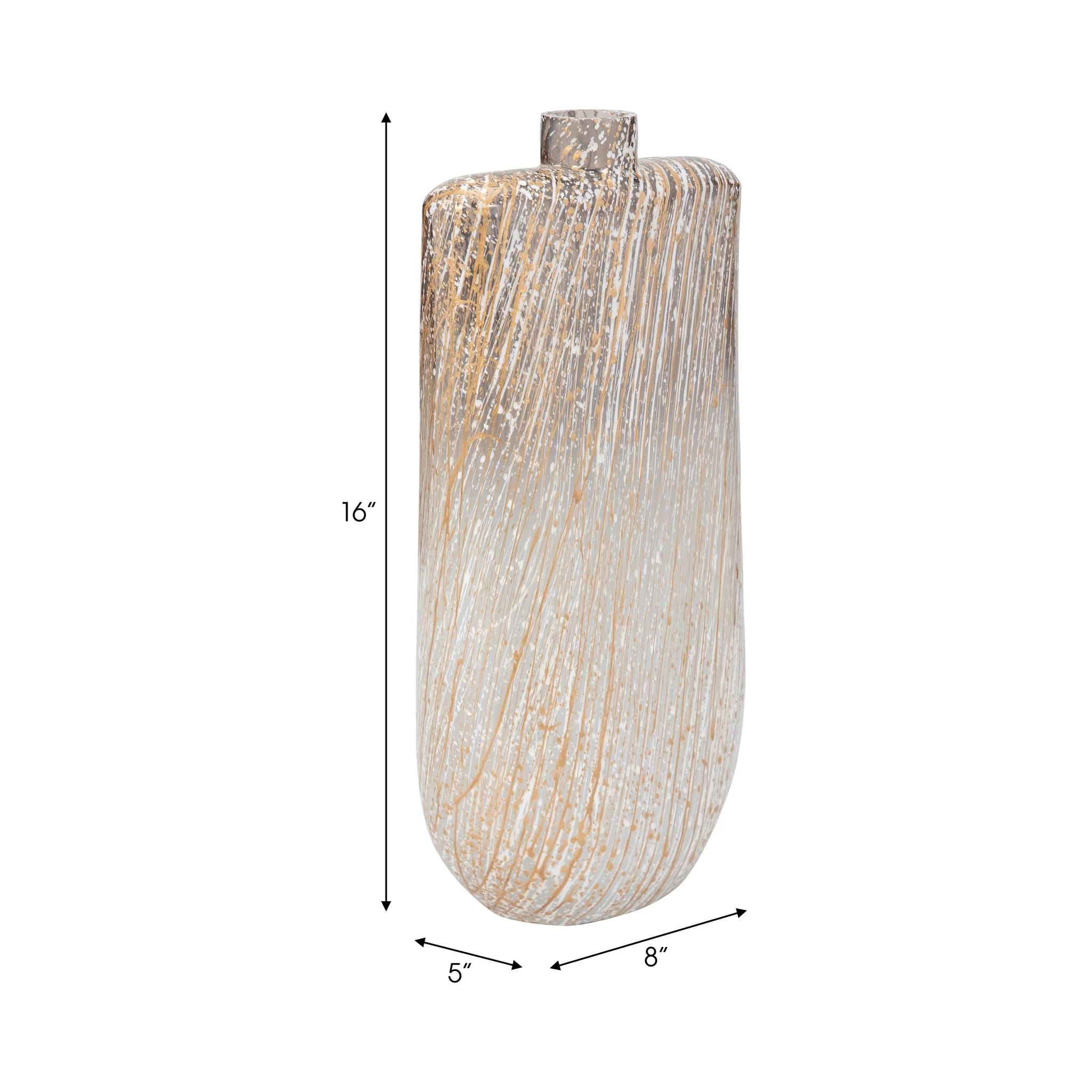 Glass,16",striped Stained Vase,multi - Image 9