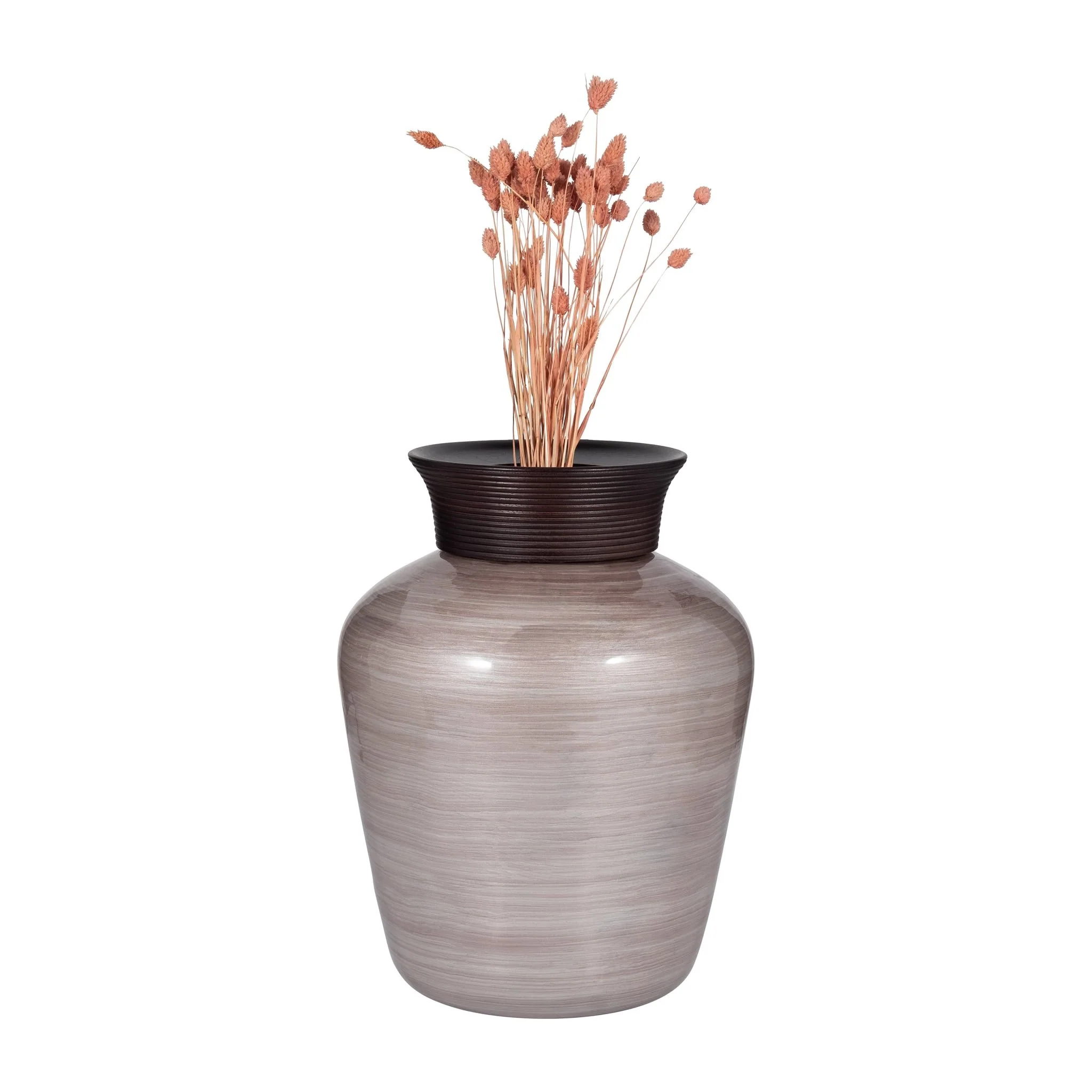 Glass, 16" Wooden Top Vase, Blush - Image 4