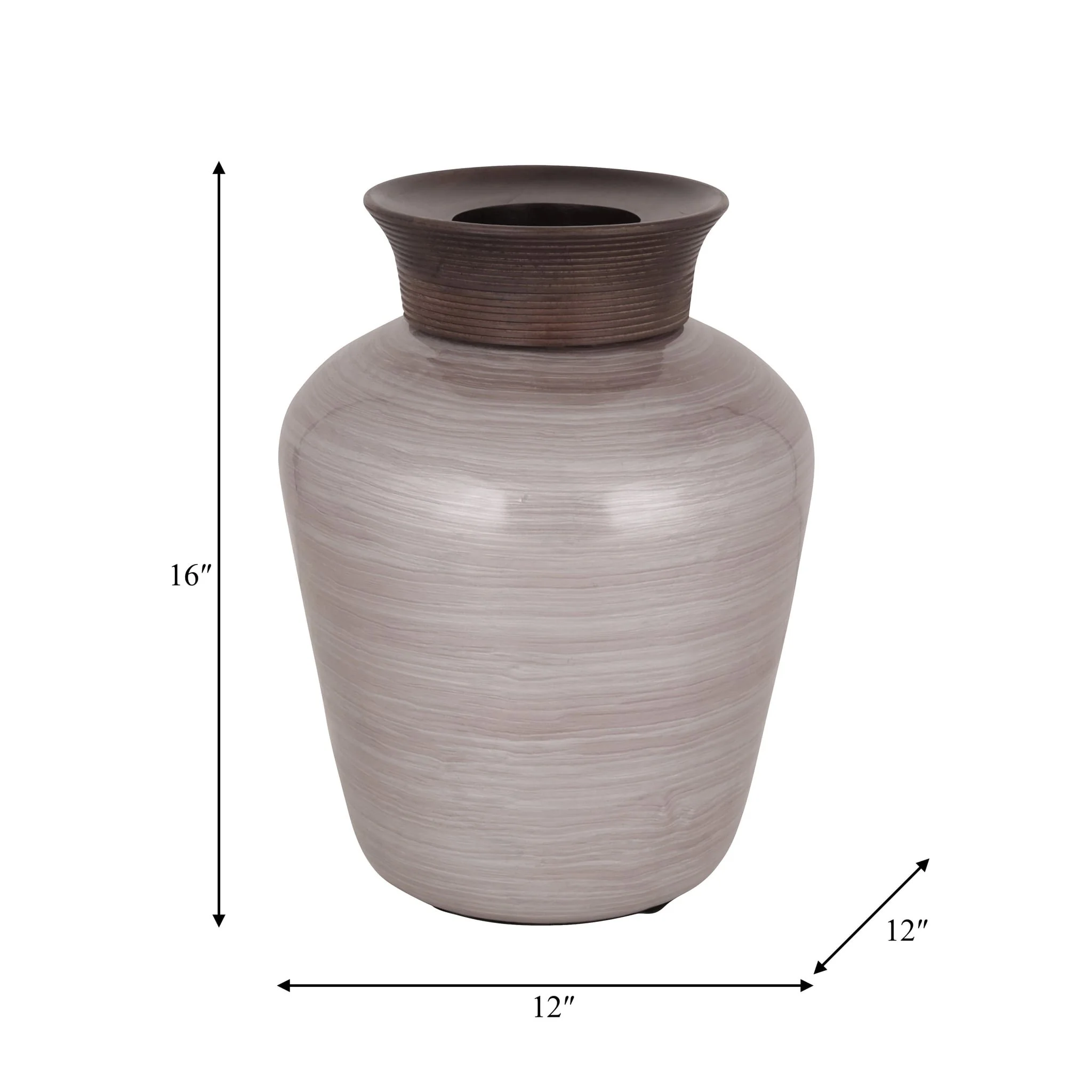 Glass, 16" Wooden Top Vase, Blush - Image 8
