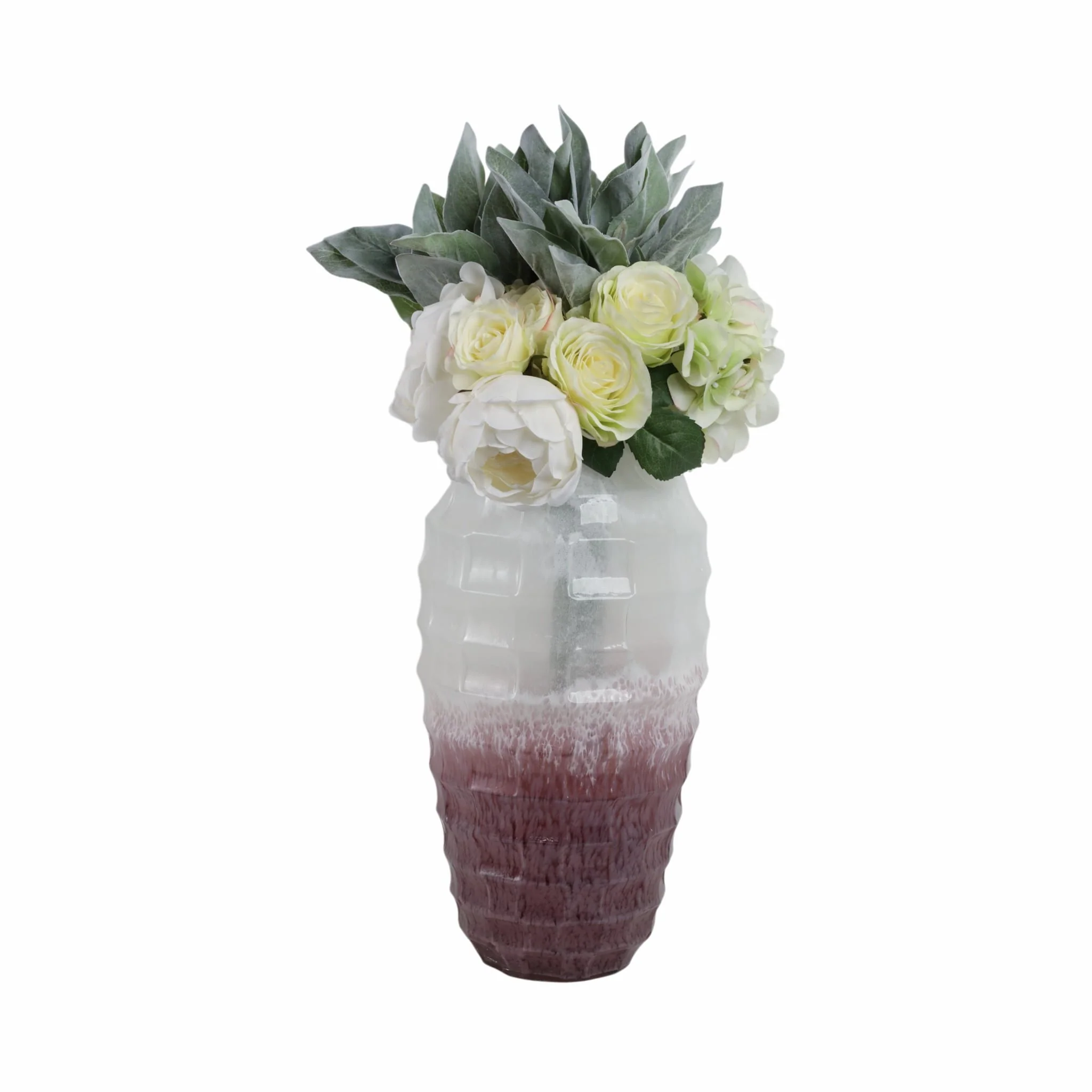 Glass, 16"h 2-tone Vase, Blush - Image 2