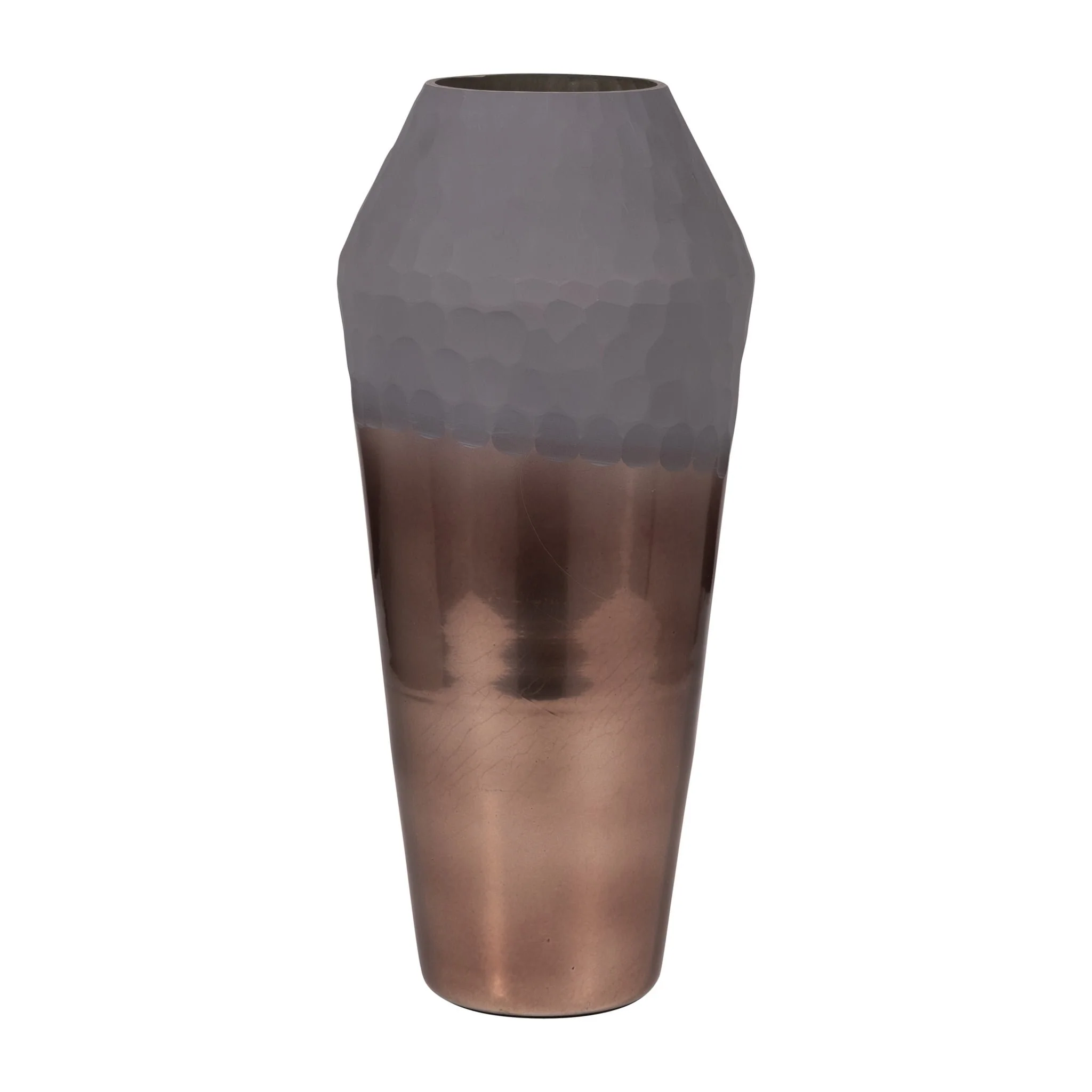 Glass, 17" 2-tone Hand-cut Vase, Metallic - Image 2