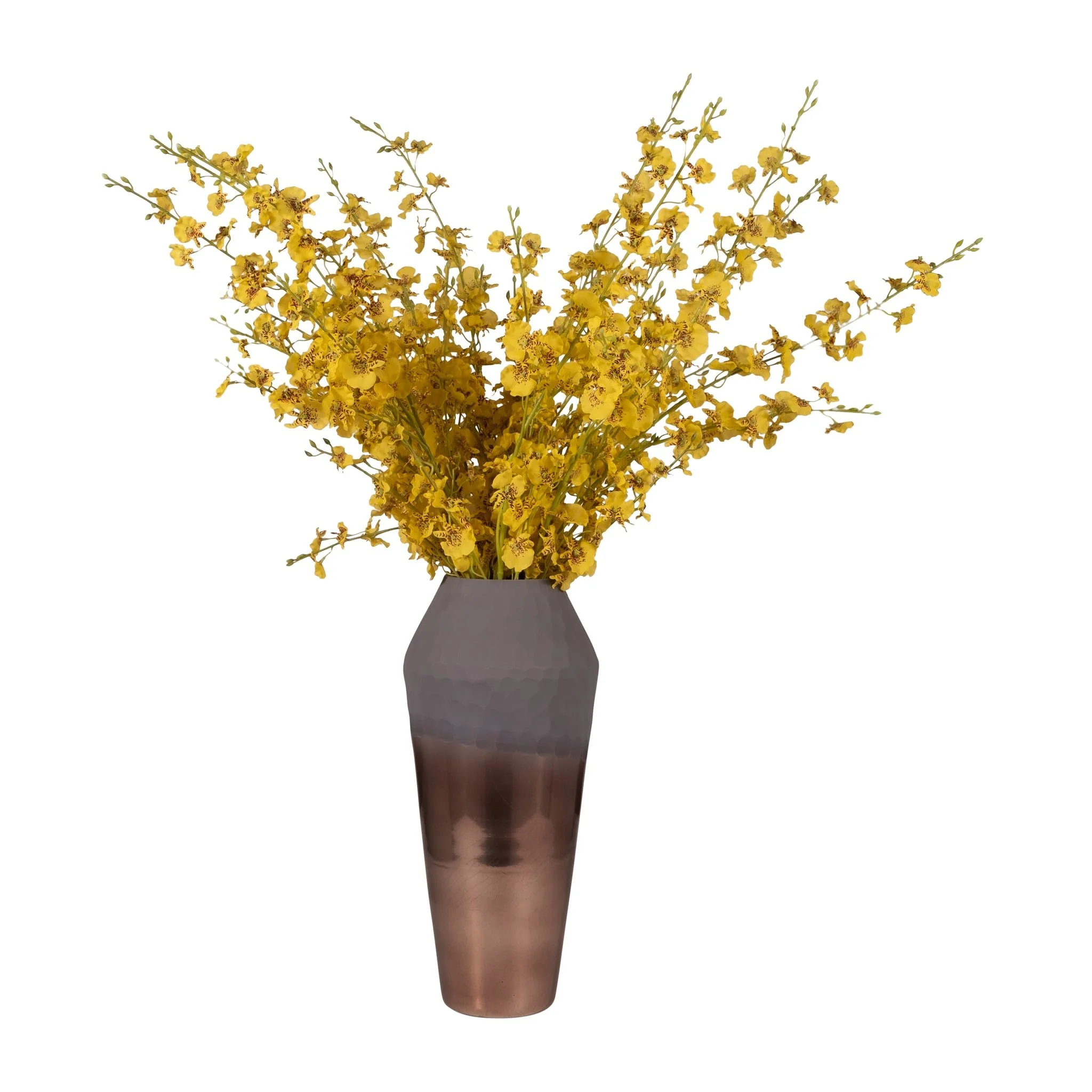 Glass, 17" 2-tone Hand-cut Vase, Metallic - Image 3