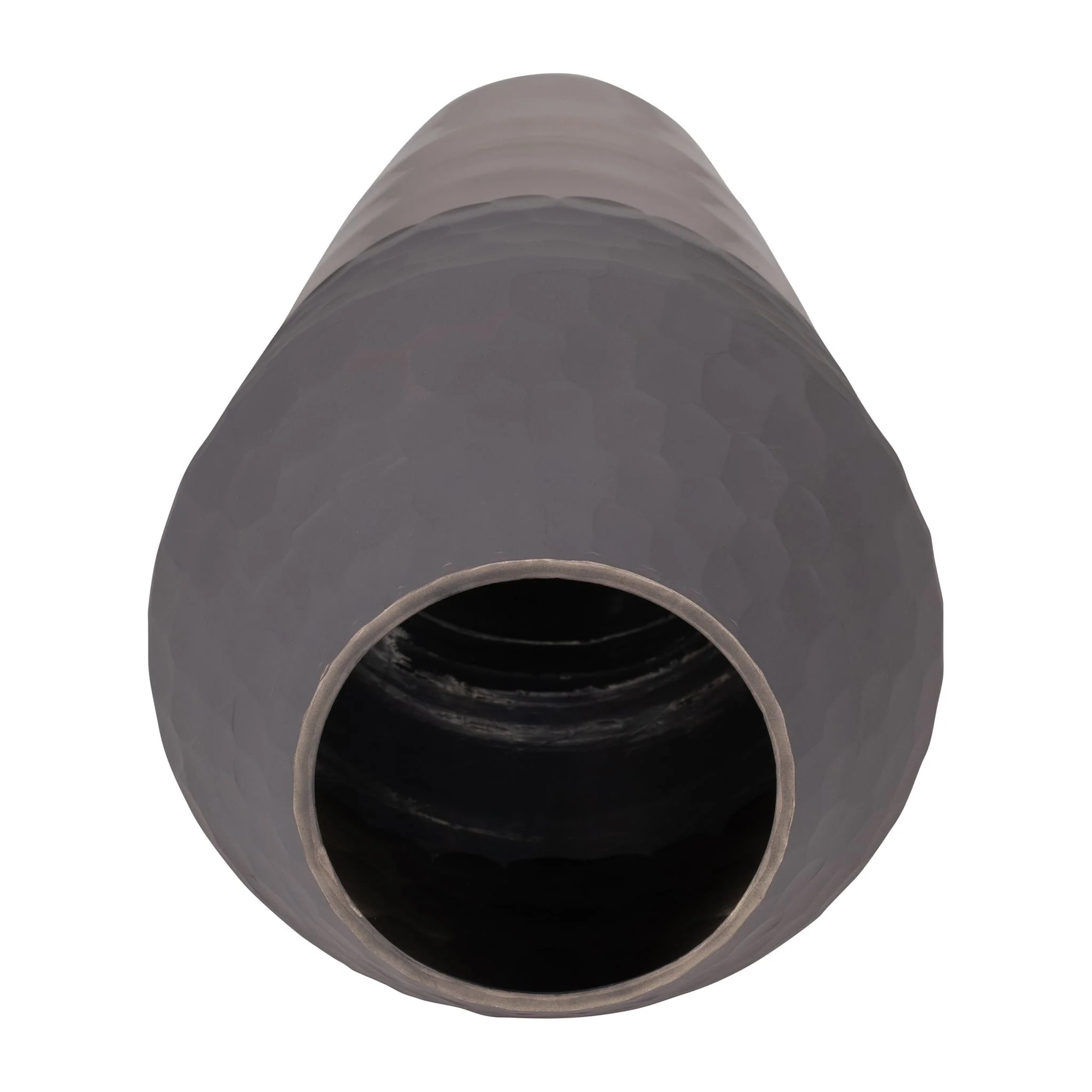 Glass, 17" 2-tone Hand-cut Vase, Metallic - Image 6