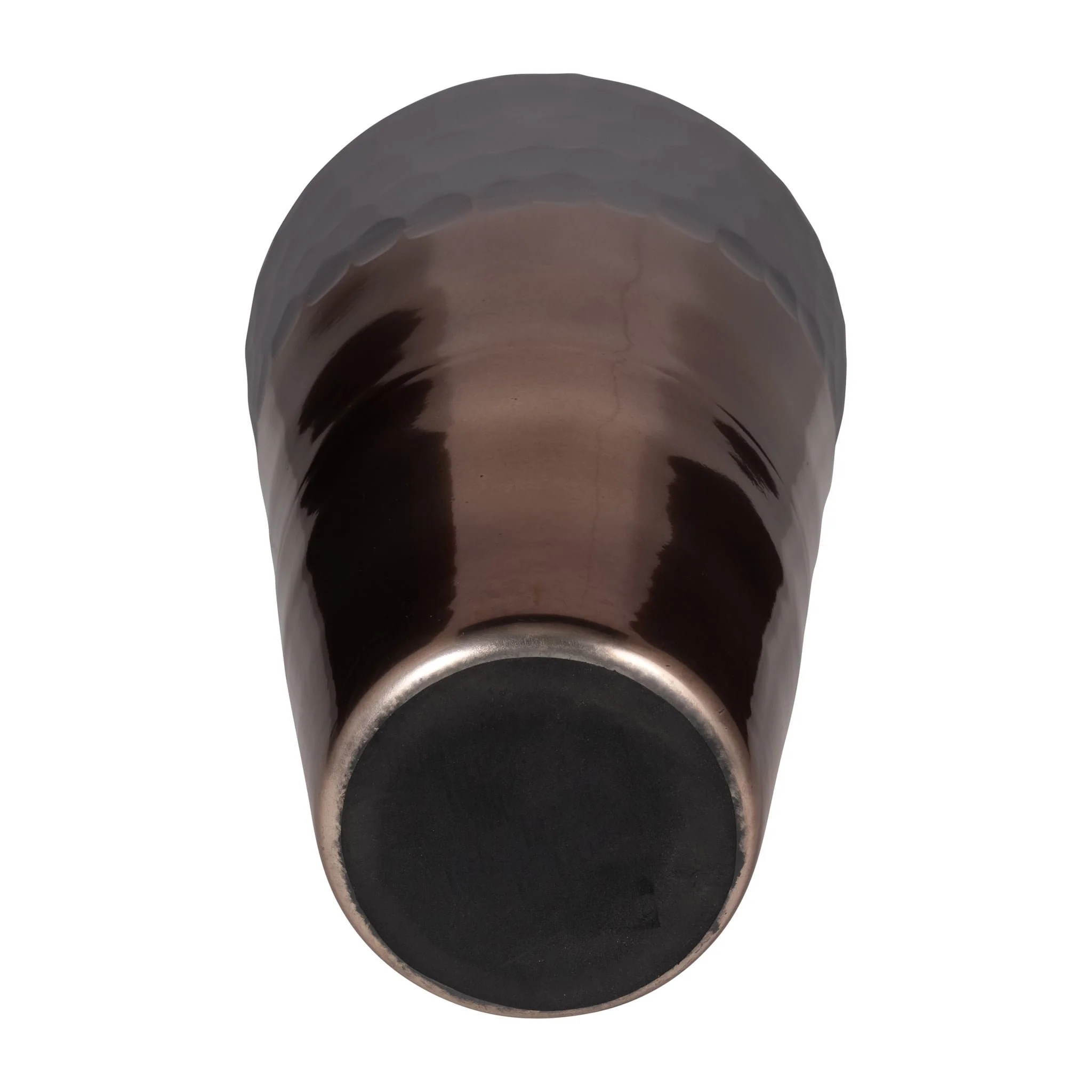 Glass, 17" 2-tone Hand-cut Vase, Metallic - Image 7