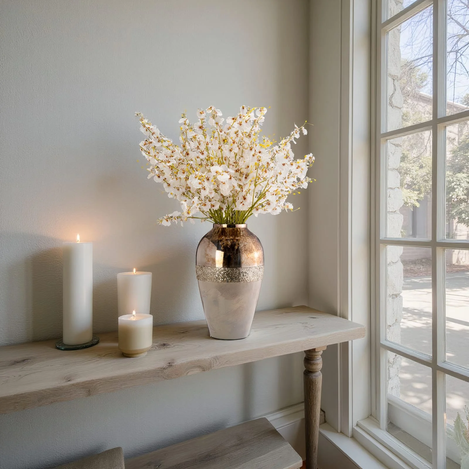 Glass, 17" Metallic Vase, Champagne - Image 12