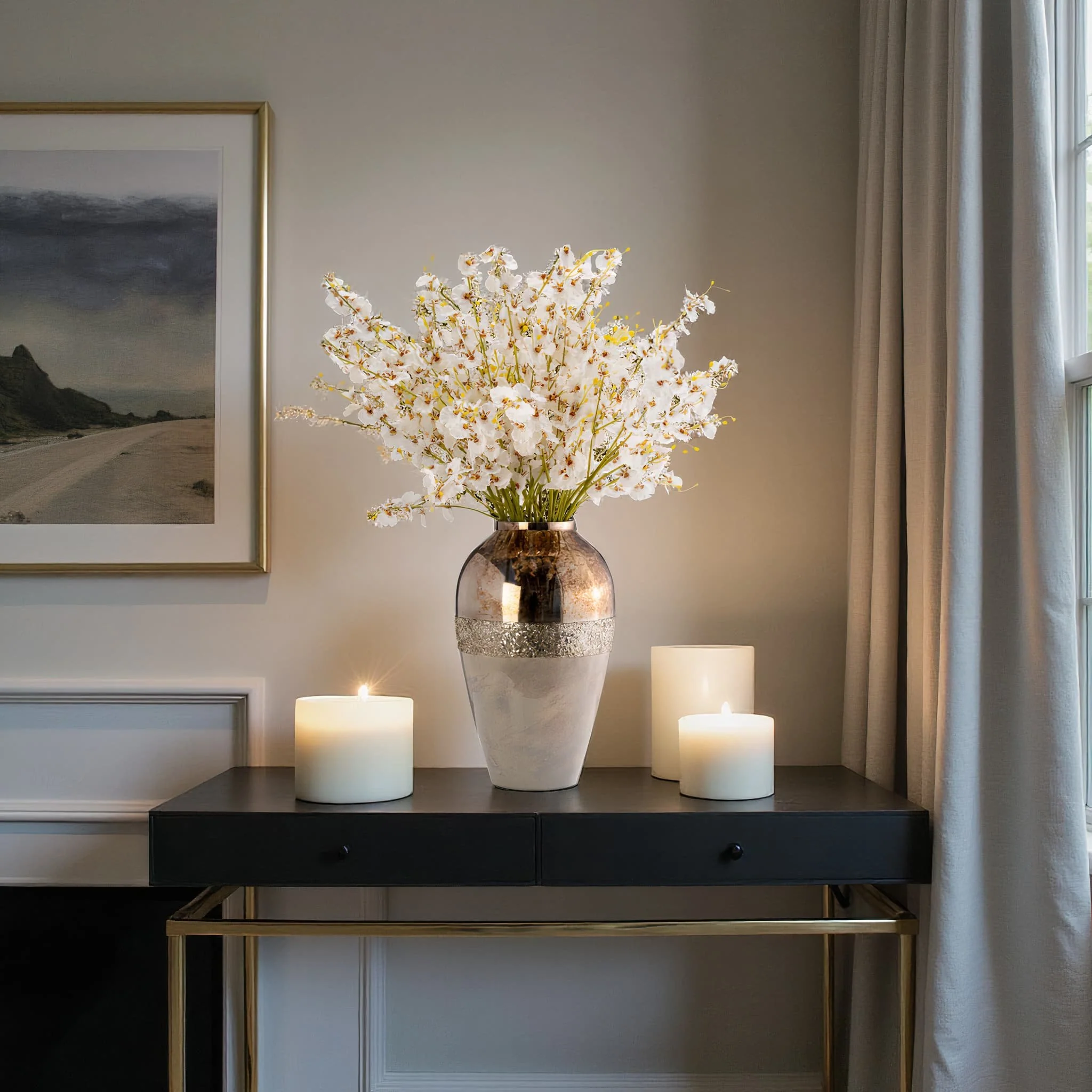 Glass, 17" Metallic Vase, Champagne - Image 13