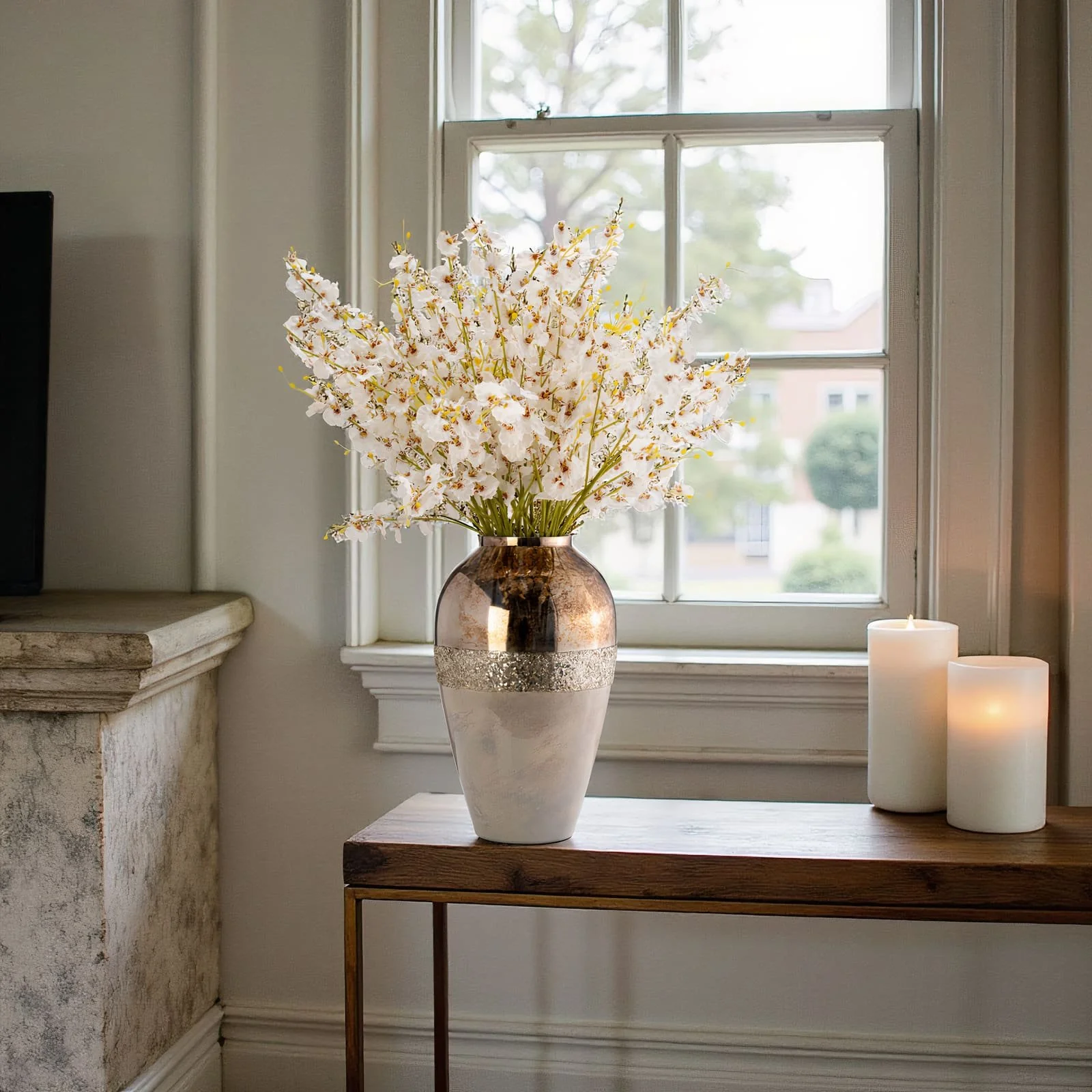 Glass, 17" Metallic Vase, Champagne - Image 14