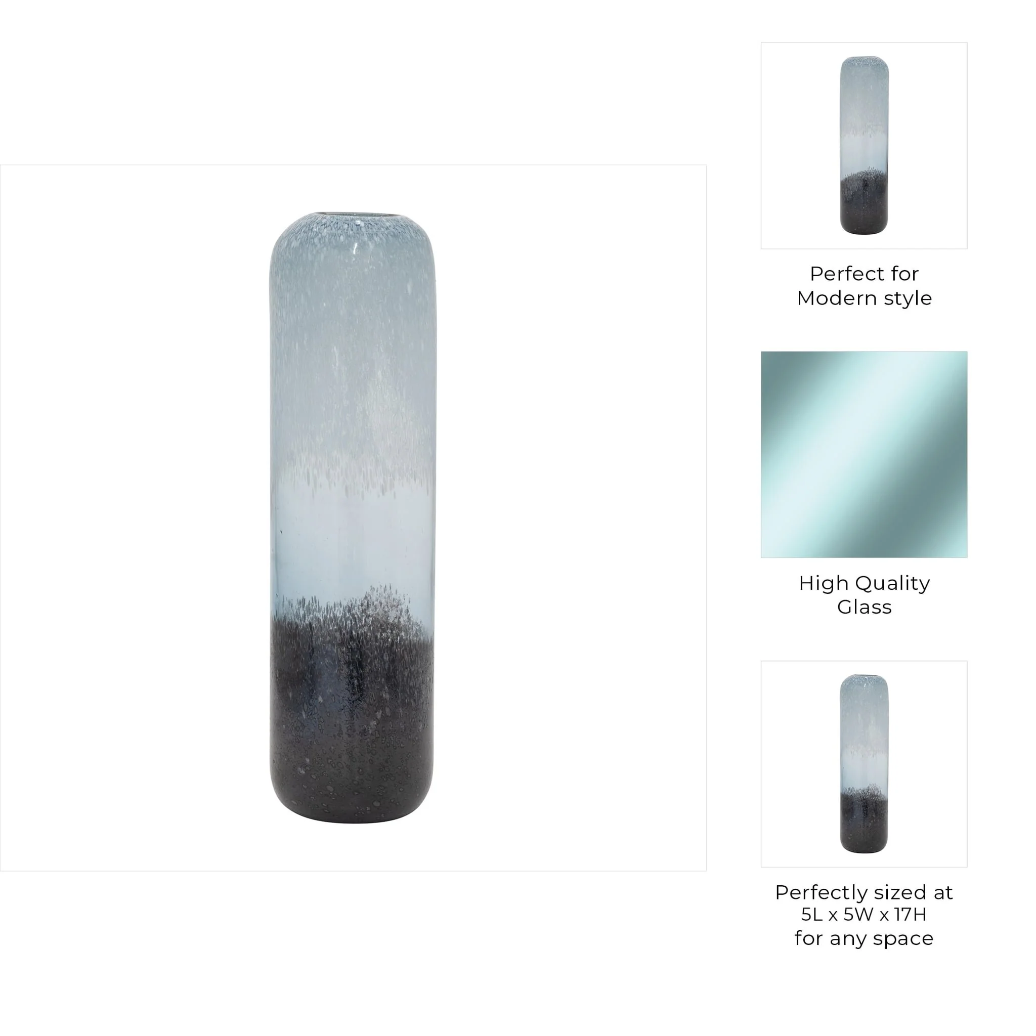 Glass, 17" Ombre Vase, Multi - Image 9