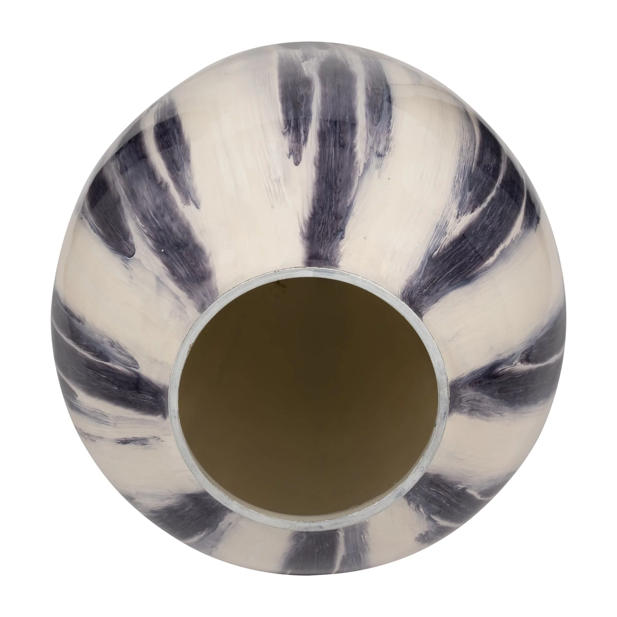 Glass, 17" Striped Vase, Black/white - Image 5