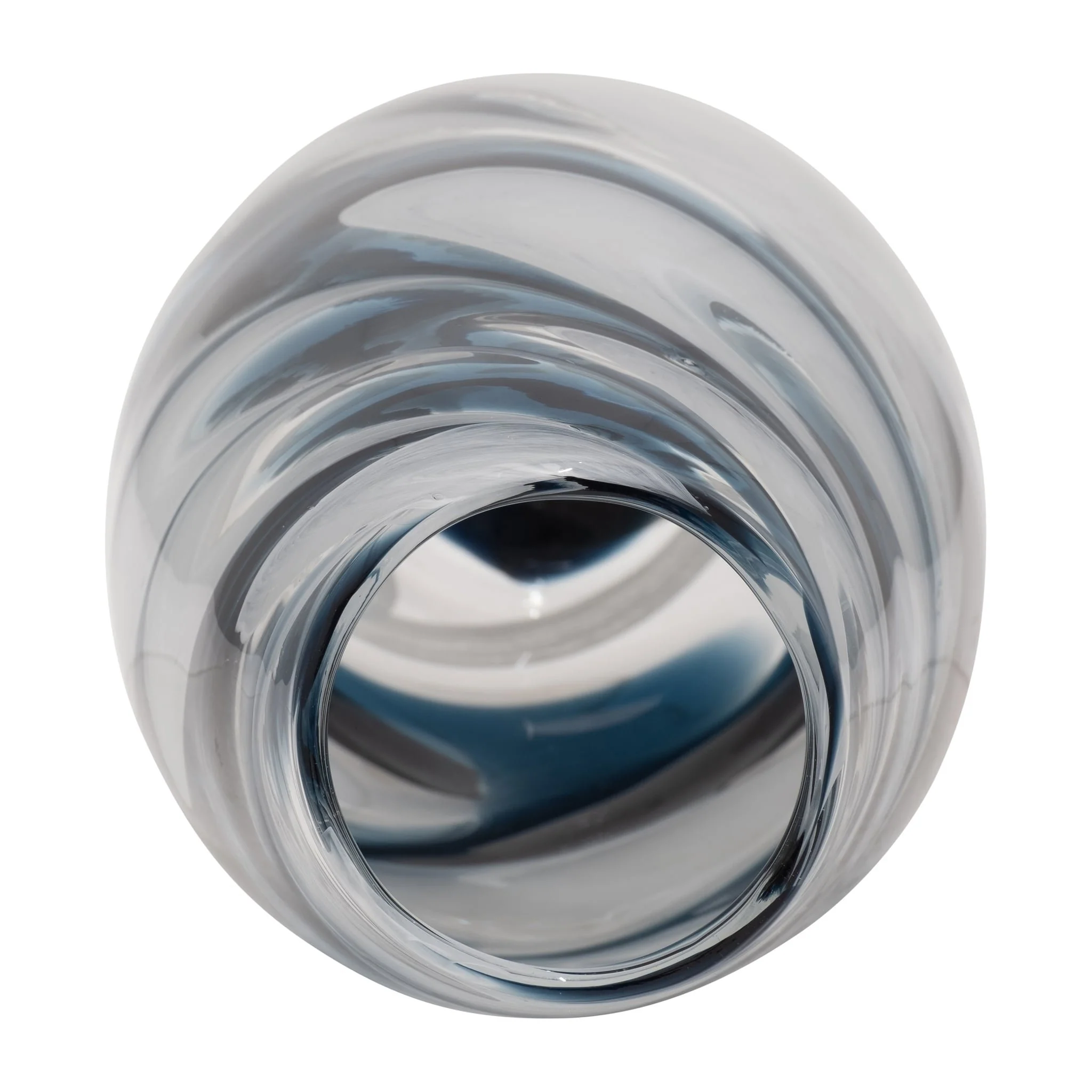 Glass, 17" Swirl Vase, Blue - Image 5