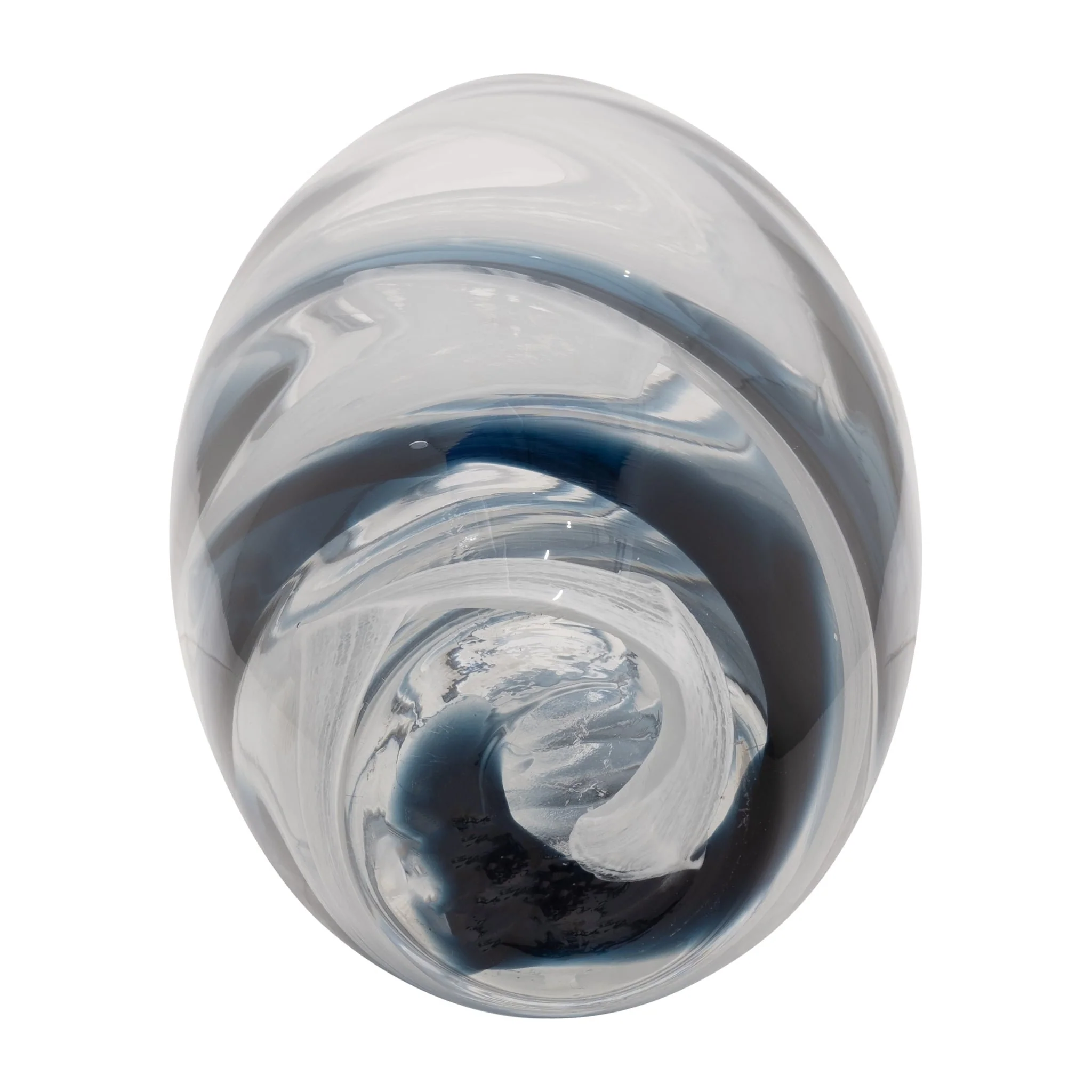 Glass, 17" Swirl Vase, Blue - Image 6